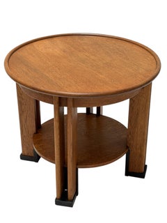 Art Deco Couchtisch von Jan Brunott, Eiche massiv, niederländisches Design, 1920er Jahre