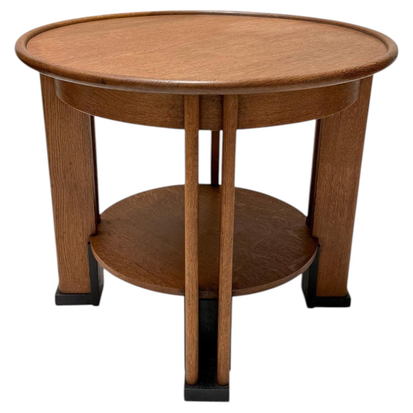 Art Deco Coffee Table by Jan Brunott, Solid Oak, Dutch Design, 1920s For Sale