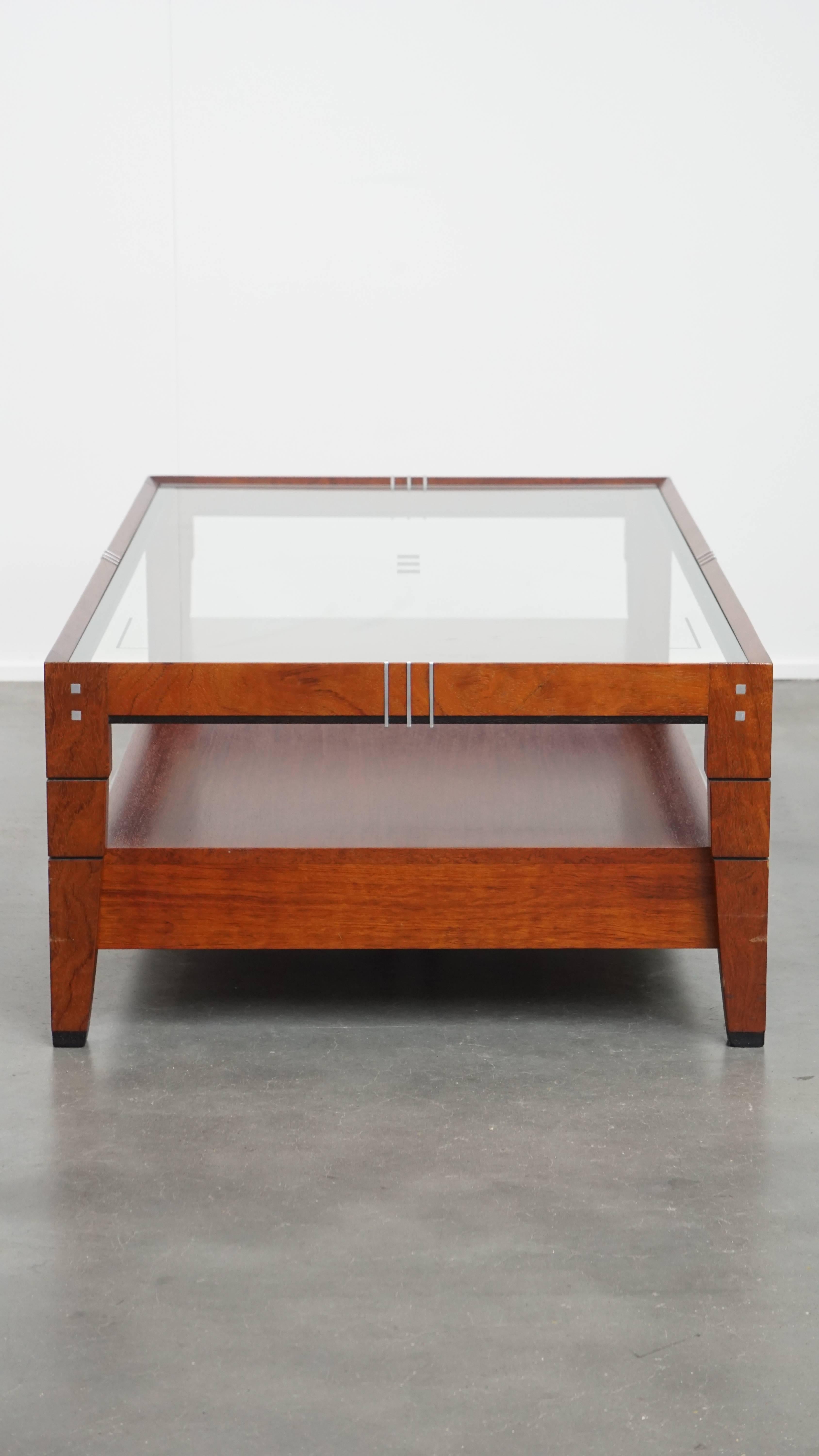 Art Deco Coffee Table by Schuitema from the Decoforma Series with Glass Top and In Good Condition For Sale In Harderwijk, NL
