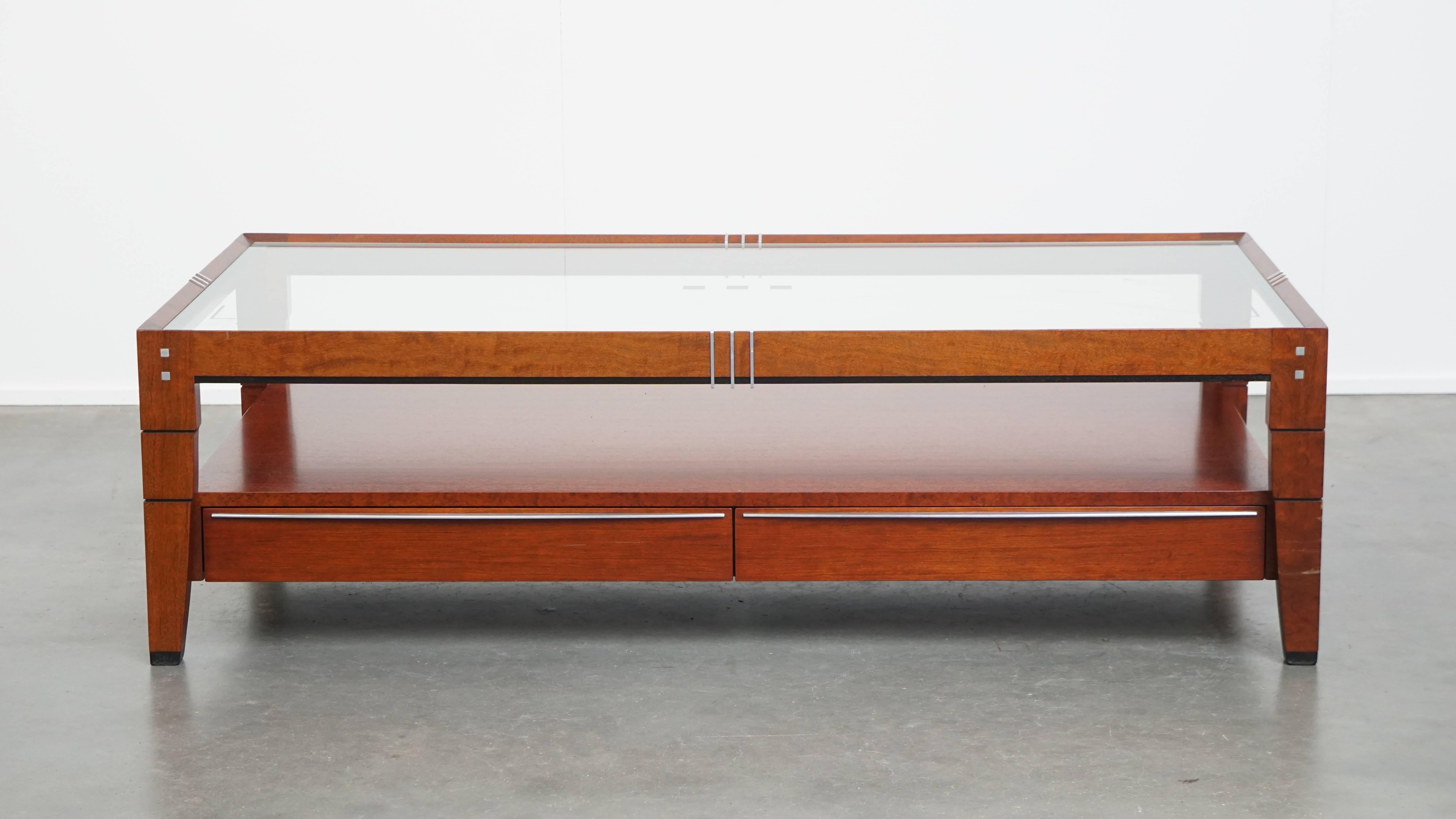 20th Century Art Deco Coffee Table by Schuitema from the Decoforma Series with Glass Top and For Sale