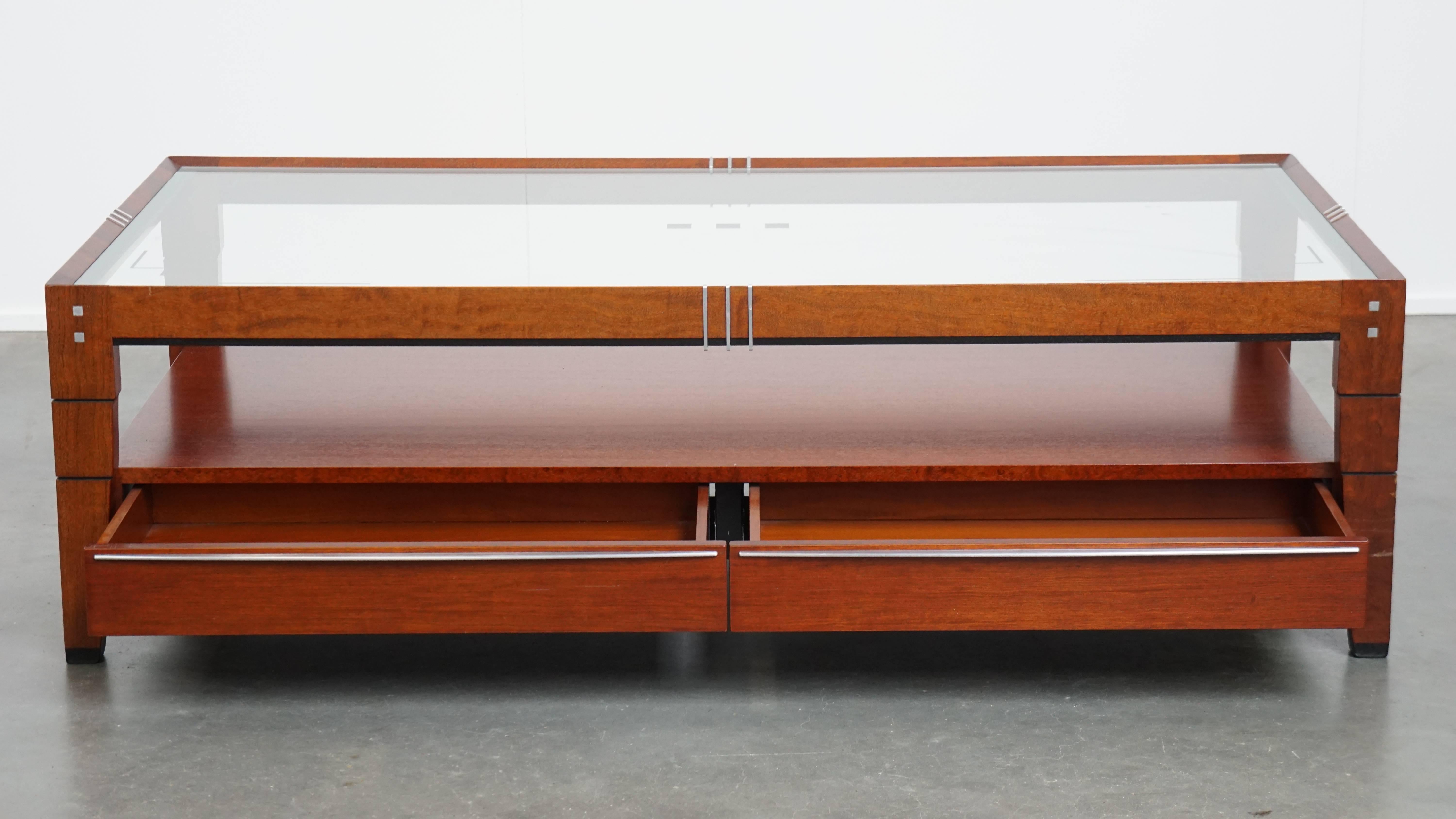 Art Deco Coffee Table by Schuitema from the Decoforma Series with Glass Top and For Sale 1