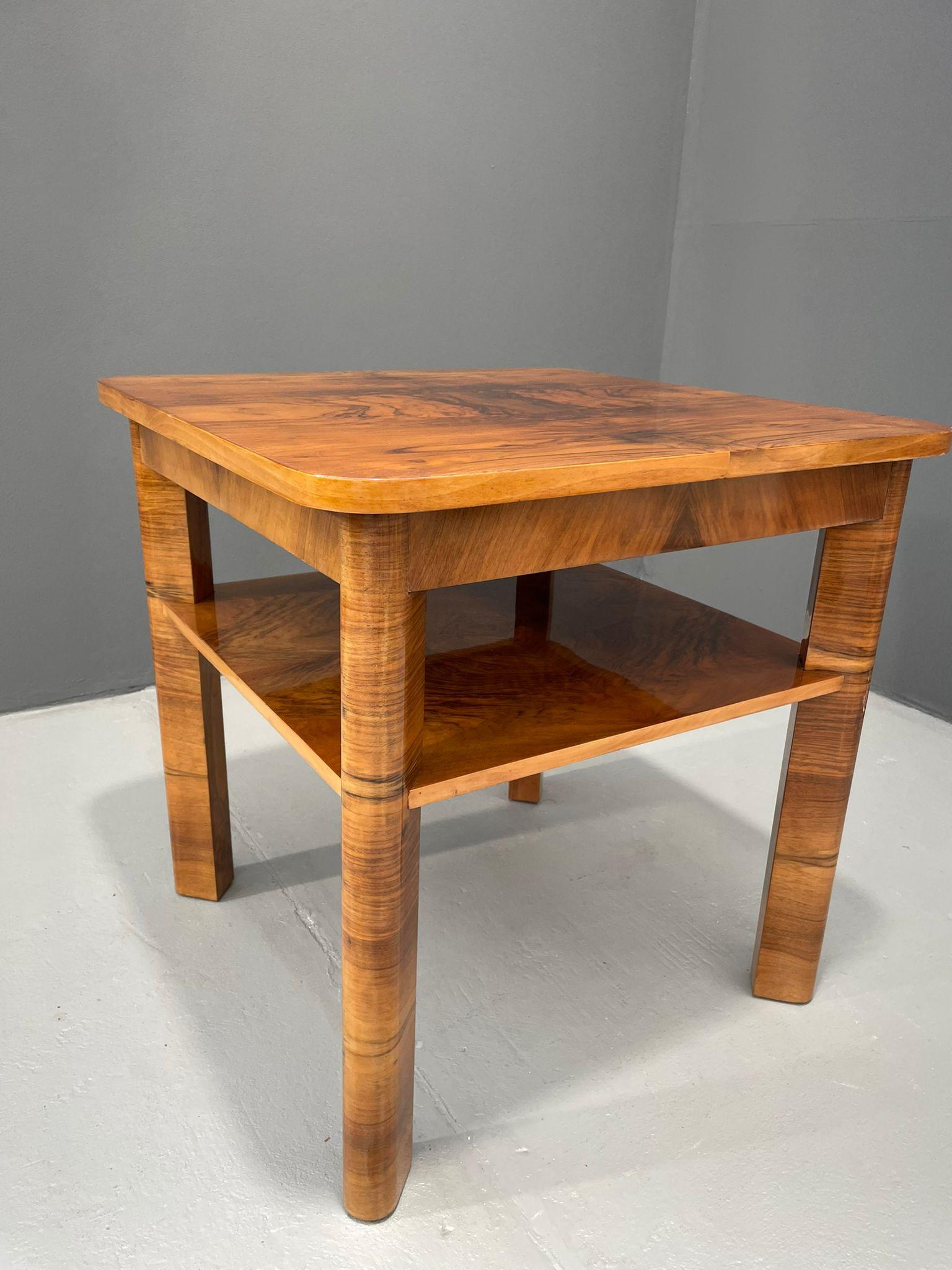Walnut Art Deco Coffee Table by Thonet, Czechoslovakia, 1930s For Sale