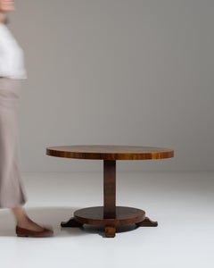 Art Deco Coffee Table, Figured Burl Veneer, French Design, 1930s
