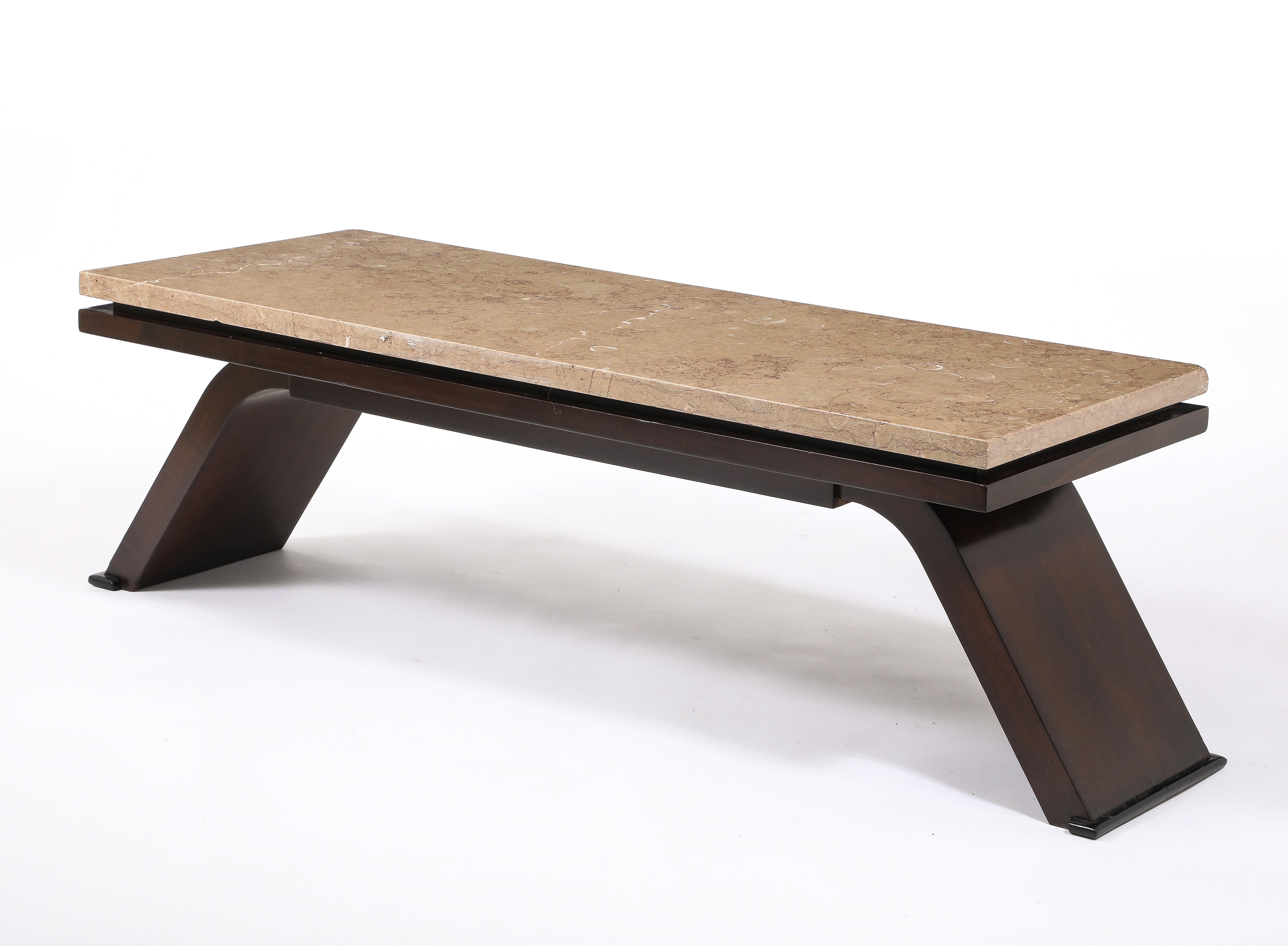 French Art Deco Coffee Table, France 1940's For Sale