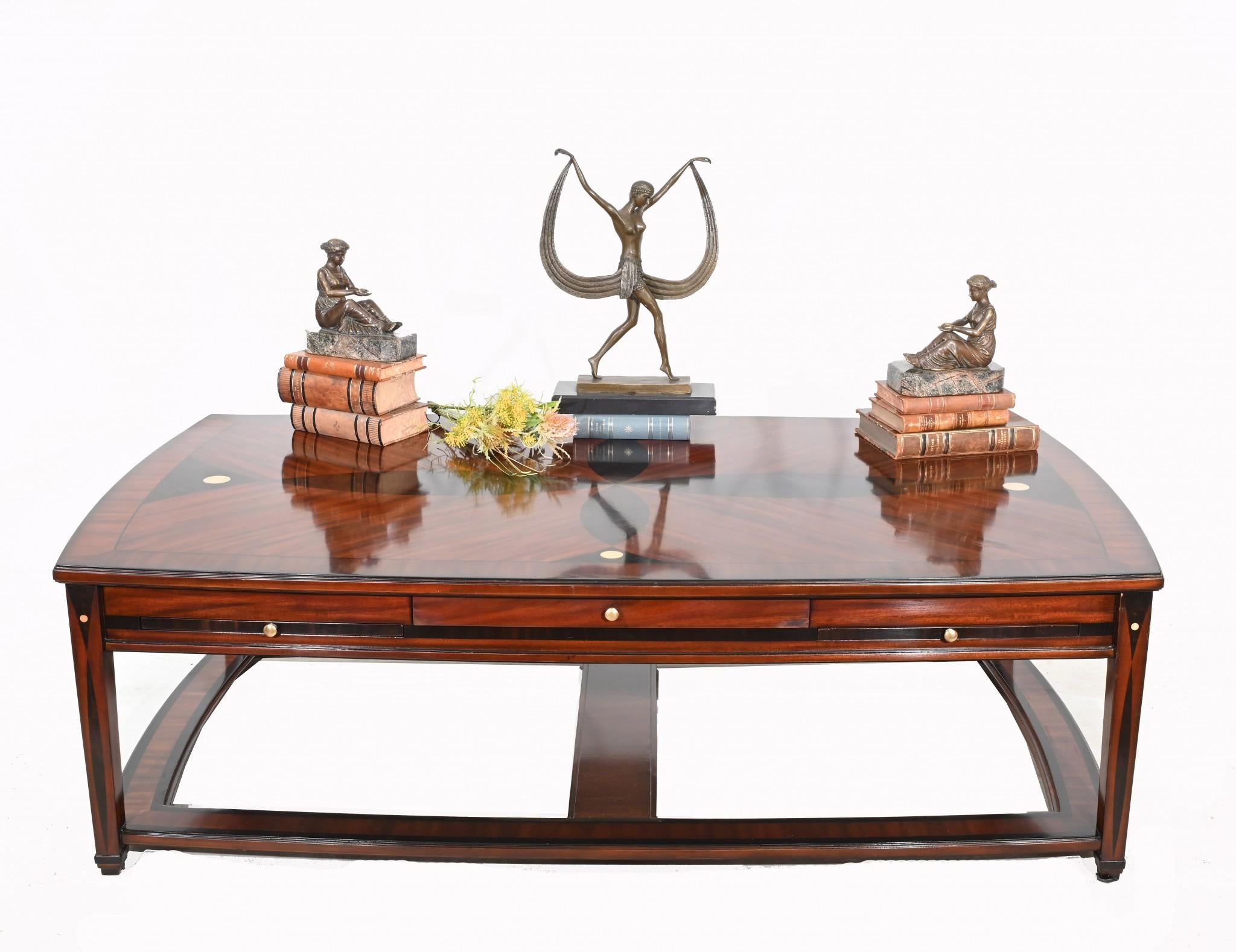 Art Deco Coffee Table Geometric Inlay 9