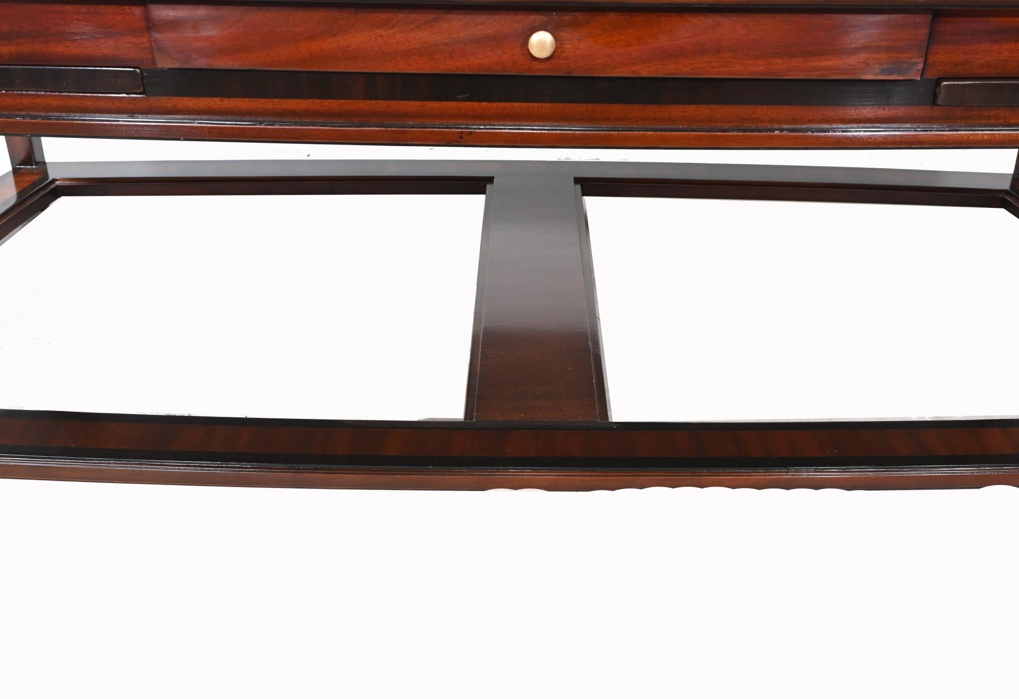 Art Deco Coffee Table Geometric Inlay In Good Condition In Potters Bar, GB
