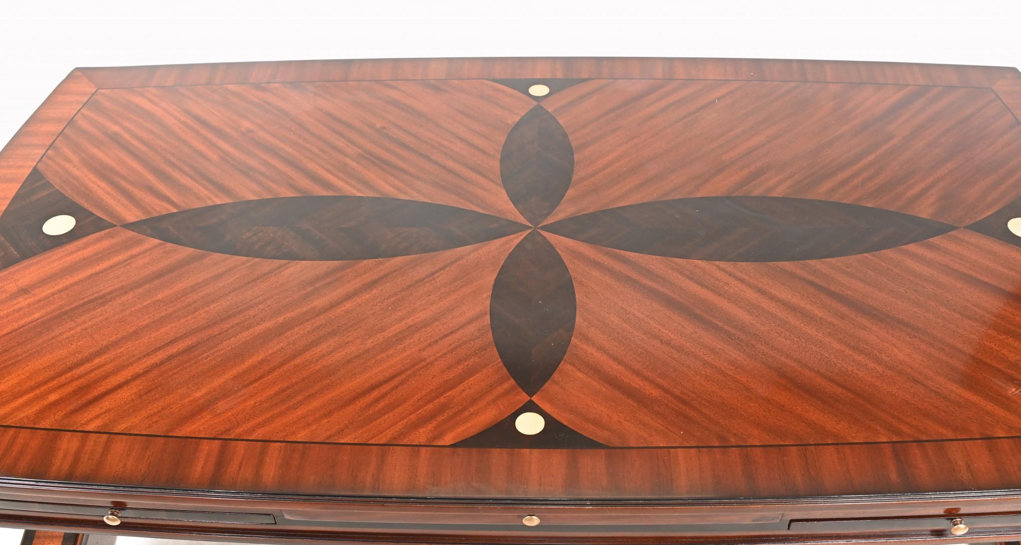 Woodwork Art Deco Coffee Table Geometric Inlay For Sale