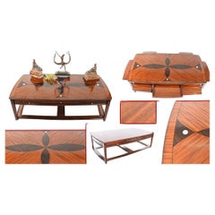 Art Deco Coffee Table Geometric Inlay