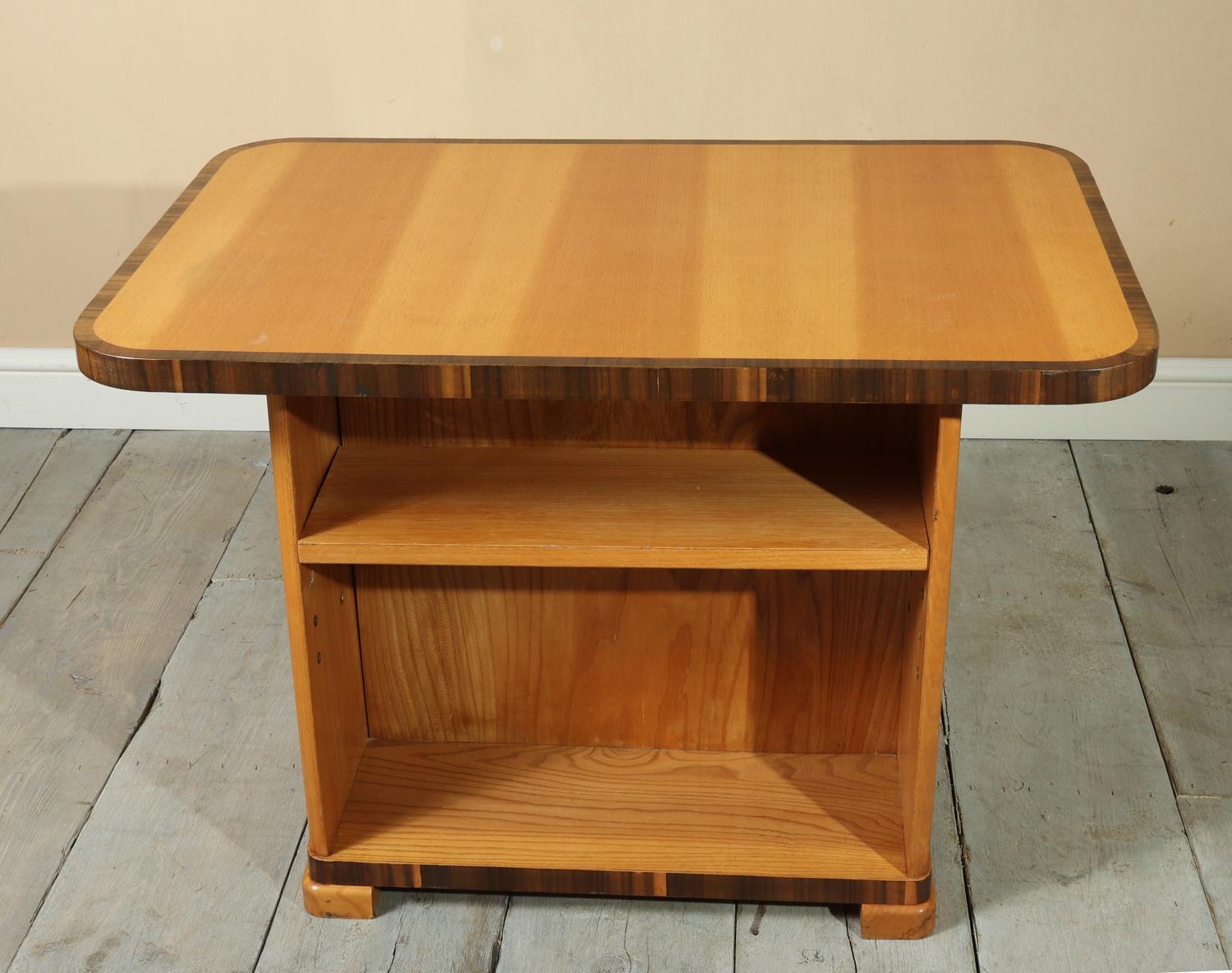 Art Deco Coffee Table in Ash and Walnut For Sale 4