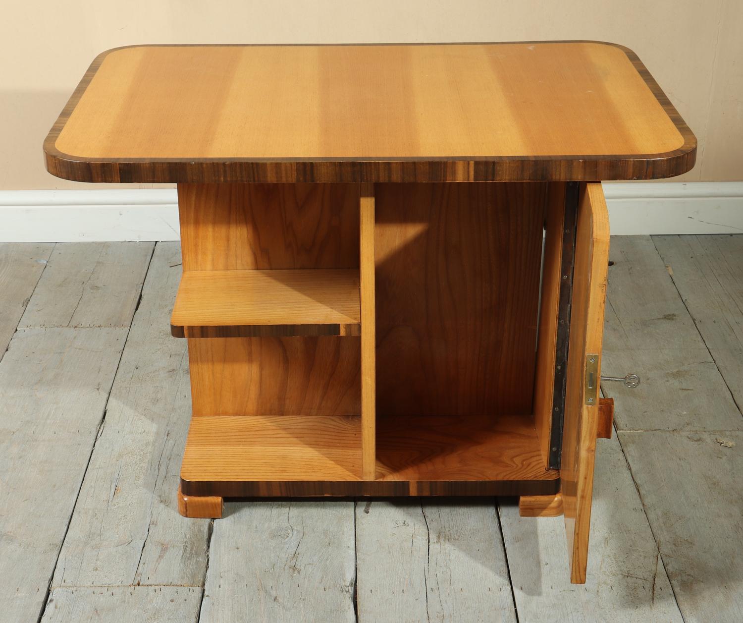 French Art Deco Coffee Table in Ash and Walnut For Sale