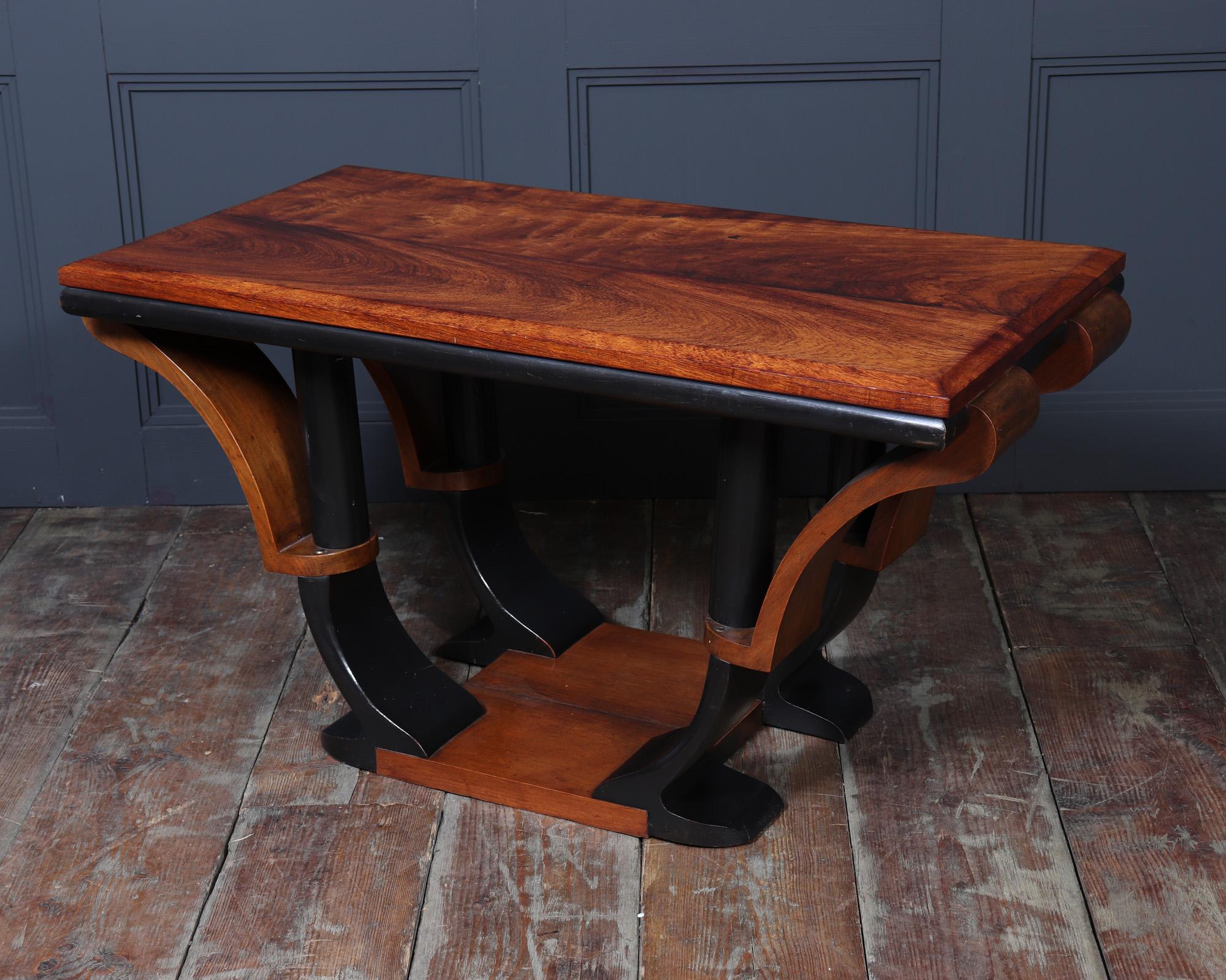 French Art Deco Coffee Table in Walnut