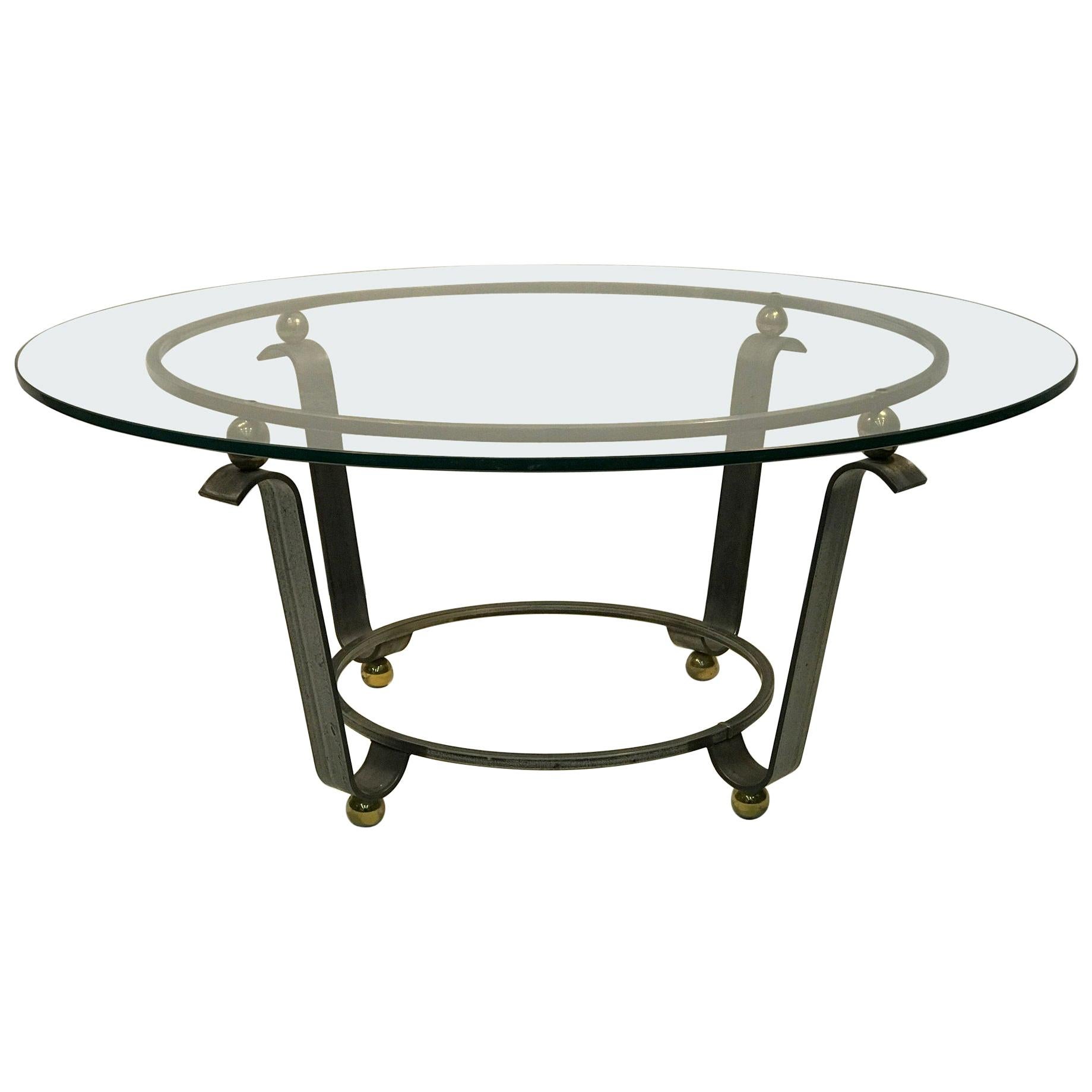 Art Deco Coffee Table or Accent Table Glass Top For Sale