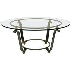 Art Deco Coffee Table or Accent Table Glass Top