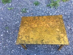 Art Deco Coffee Table Oxidized Brass, circa 1940