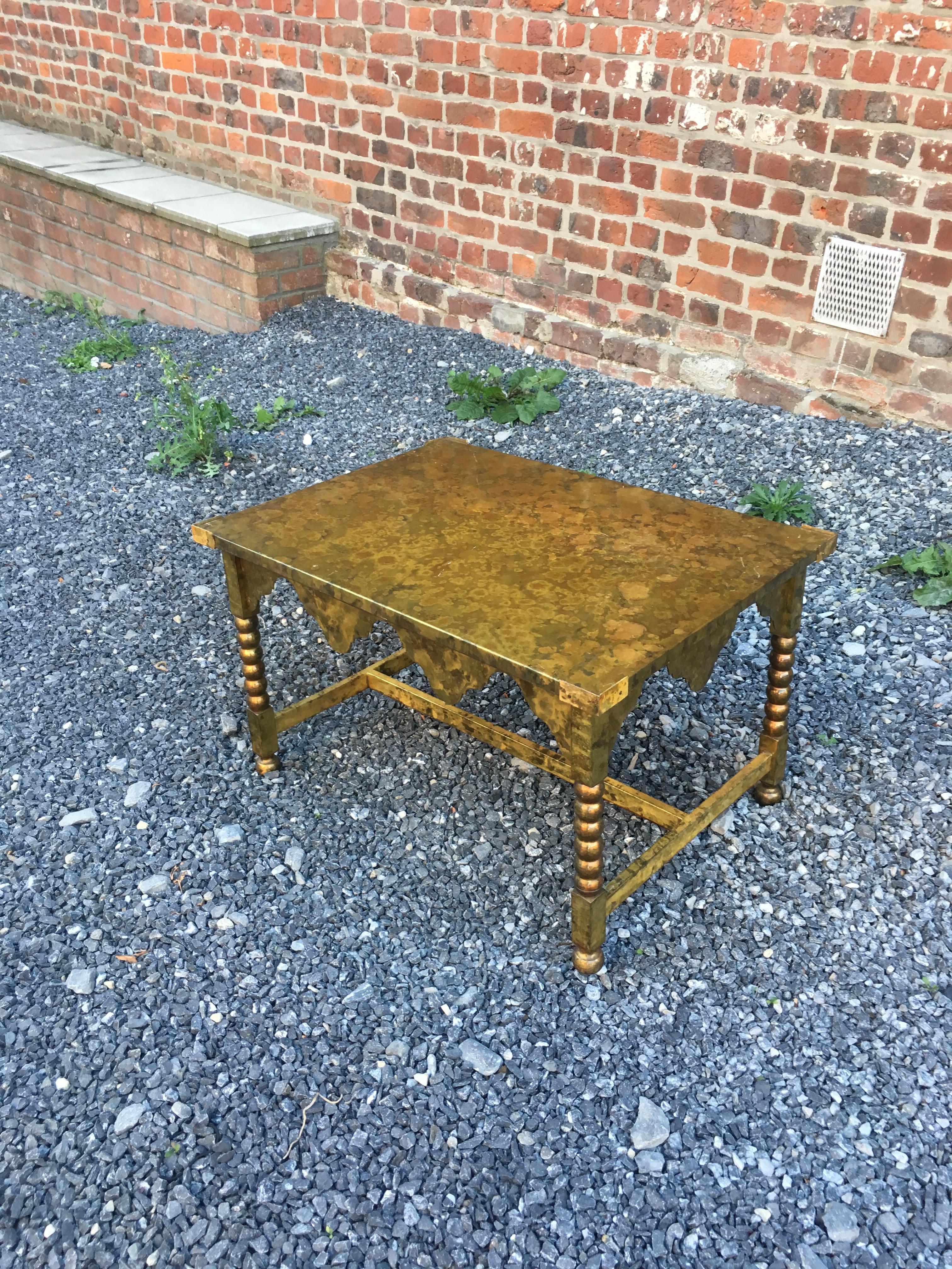 antique style oxidised iron coffee table