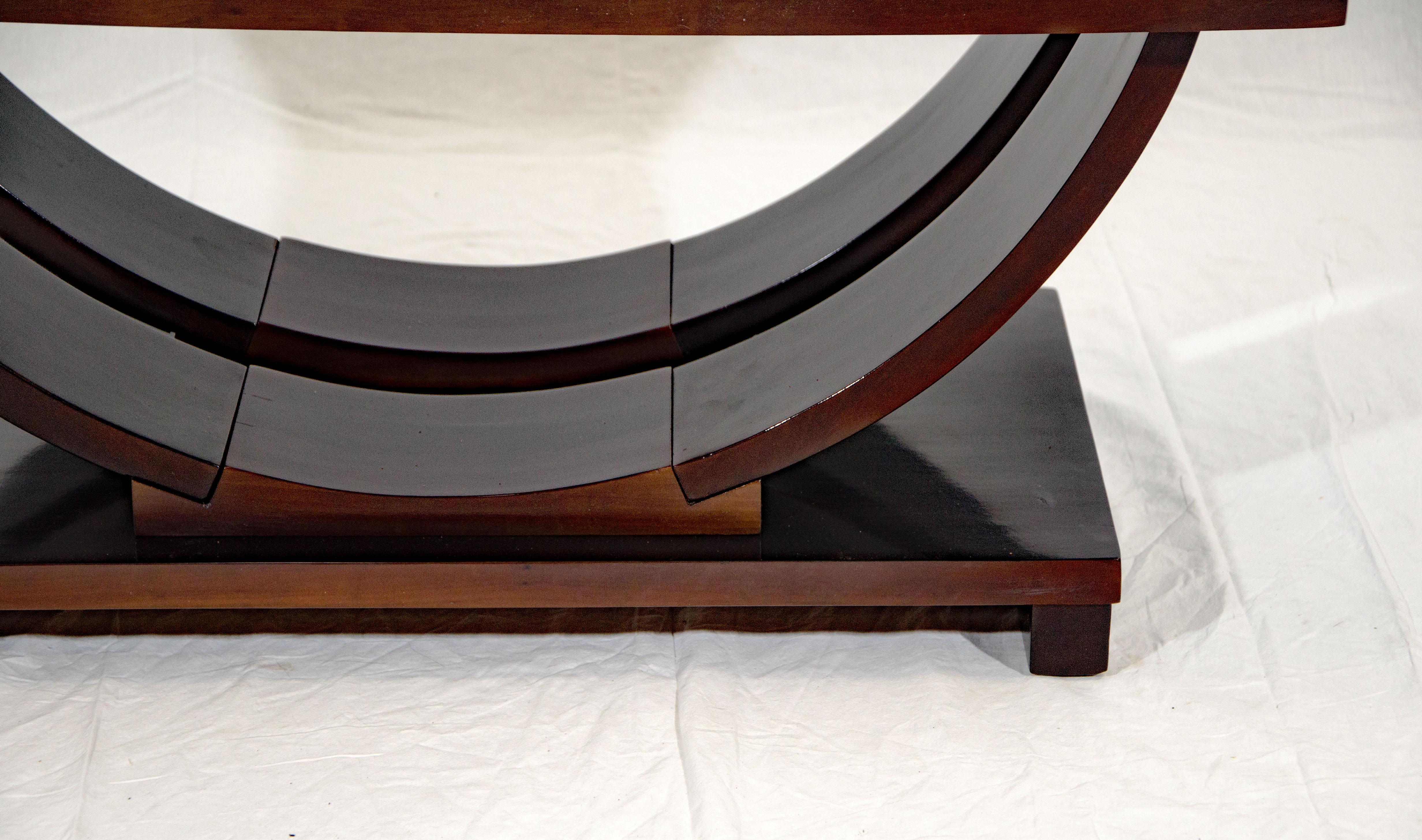 Wood Art Deco Coffee Table and Two End Tables, Set of Three
