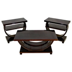 Art Deco Coffee Table and Two End Tables, Set of Three