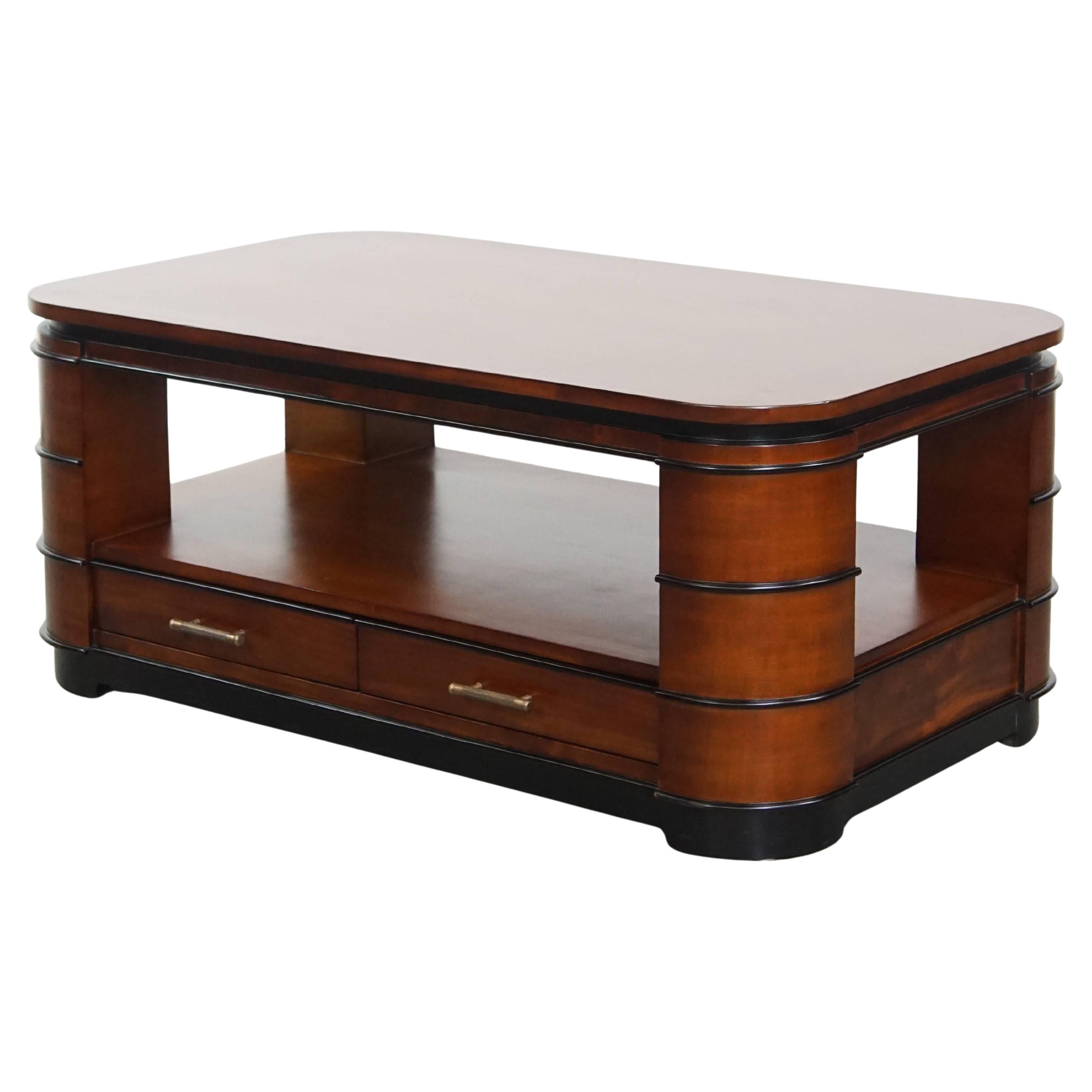 Art Deco coffee table with 4 drawers in vendita