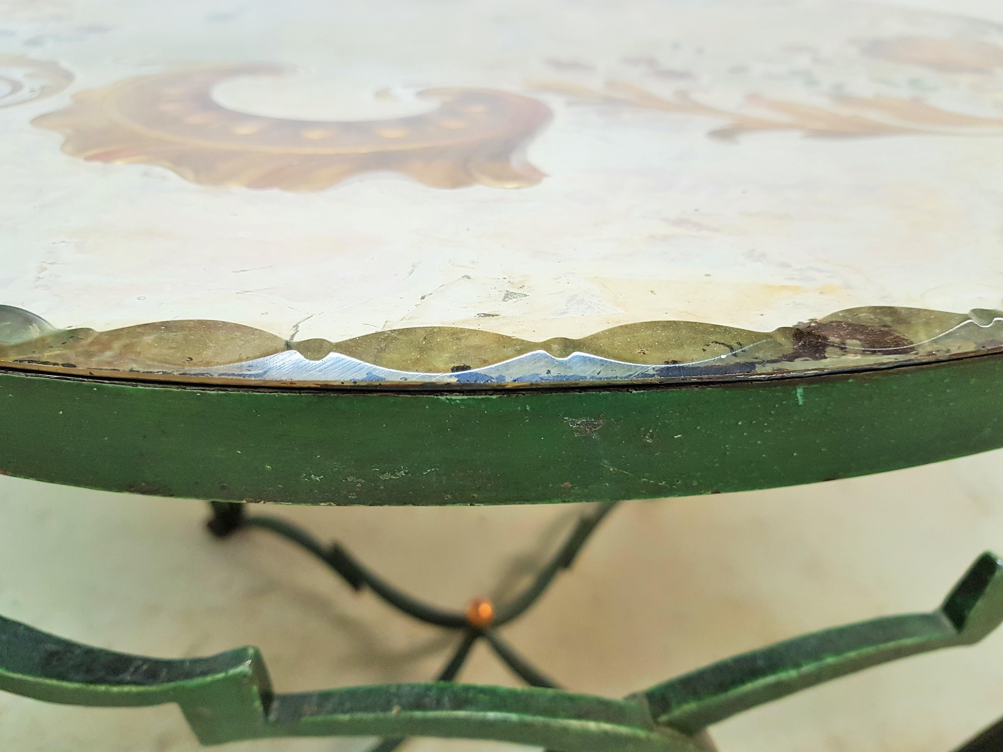 Art Deco Coffee Table with Églomisé Mirror by René Drouet, France, 1940 13