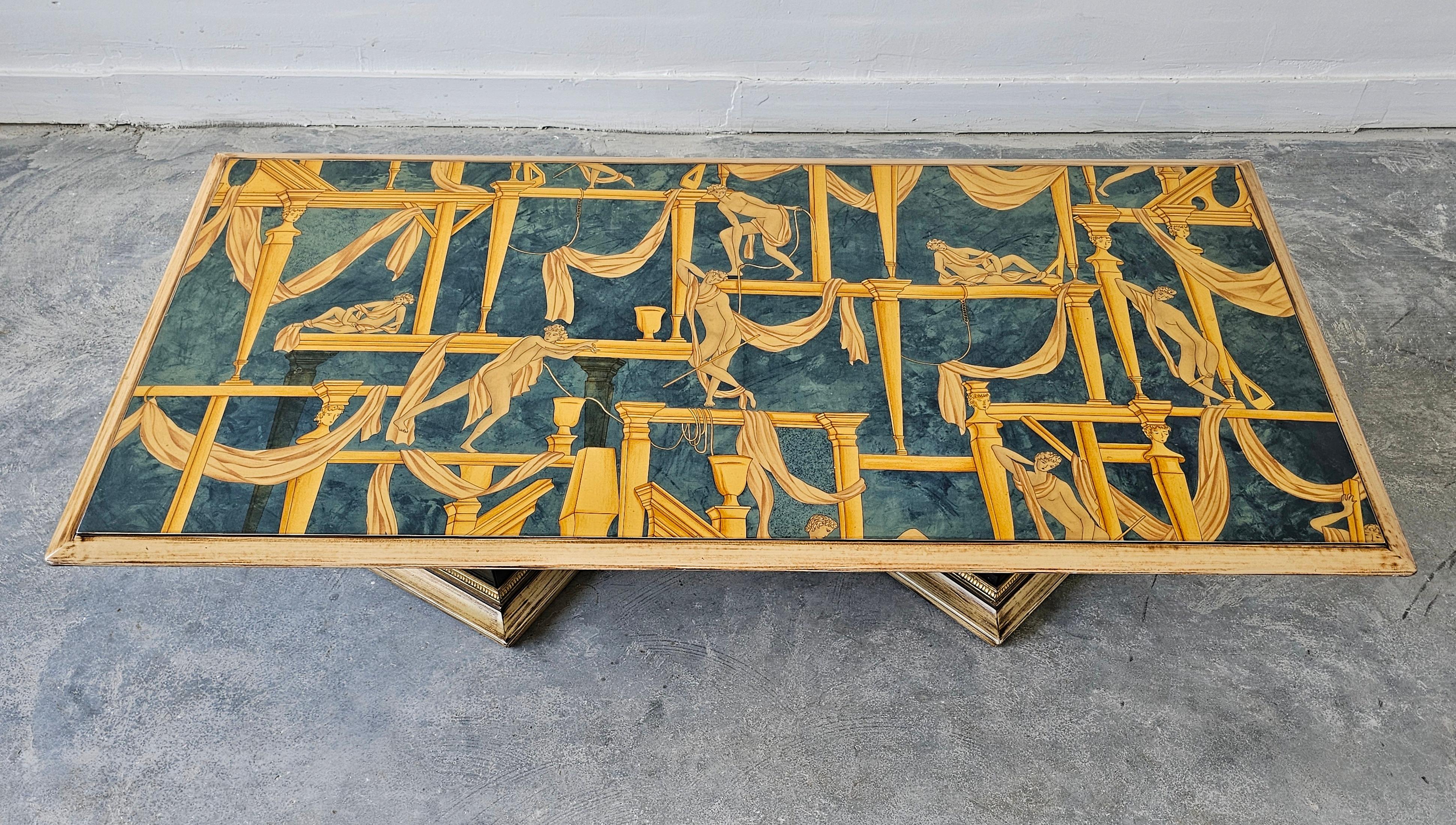 Table basse Art déco avec plateau « La Casa Degli Efebi » de Gio Ponti, Italie, années 1980 en vente 8