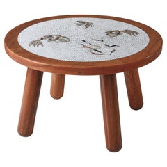 Art Deco Coffee Table with Mosaic Decor by Otto Færge. Denmark, 1940s