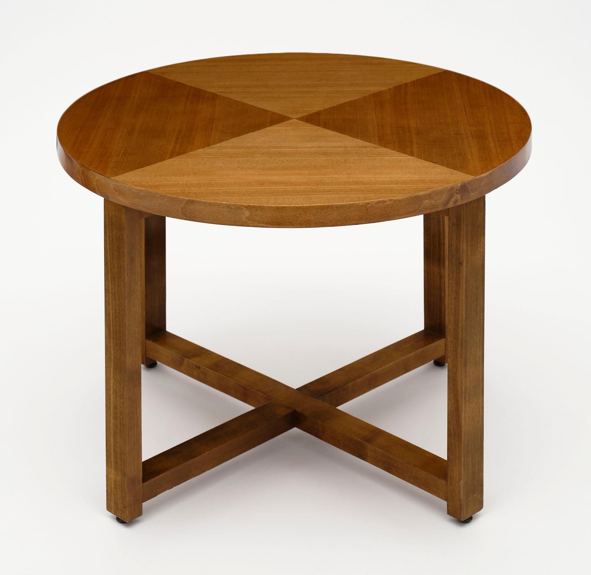 Walnut Art Deco Coffee Table with Nesting Tables