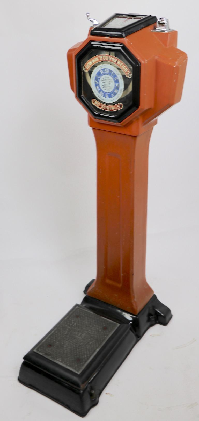 Art Deco Coin Operated Scale by Watling of Chicago In Good Condition In New York, NY