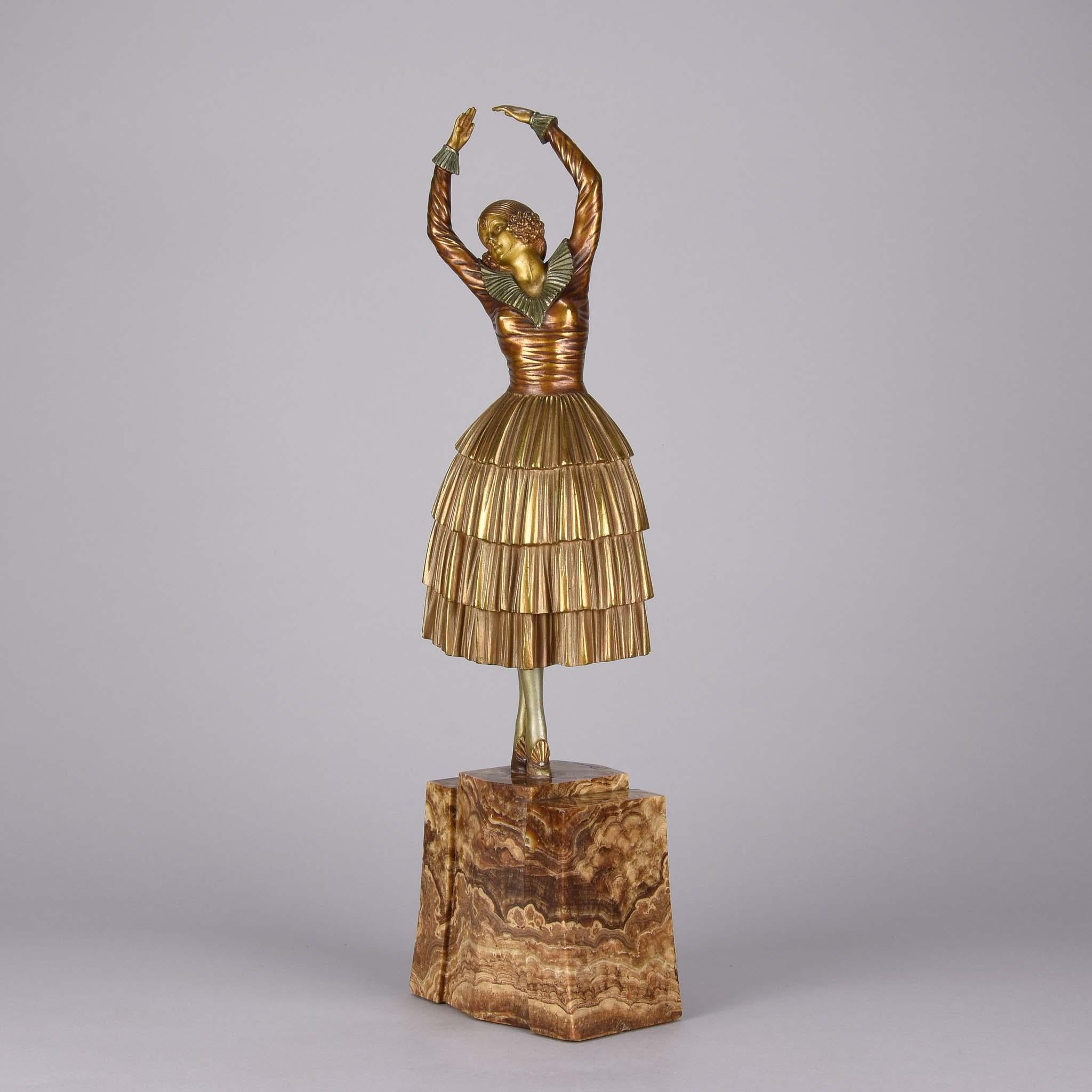Art Deco Cold Painted Bronze Ballet Russe Figure 