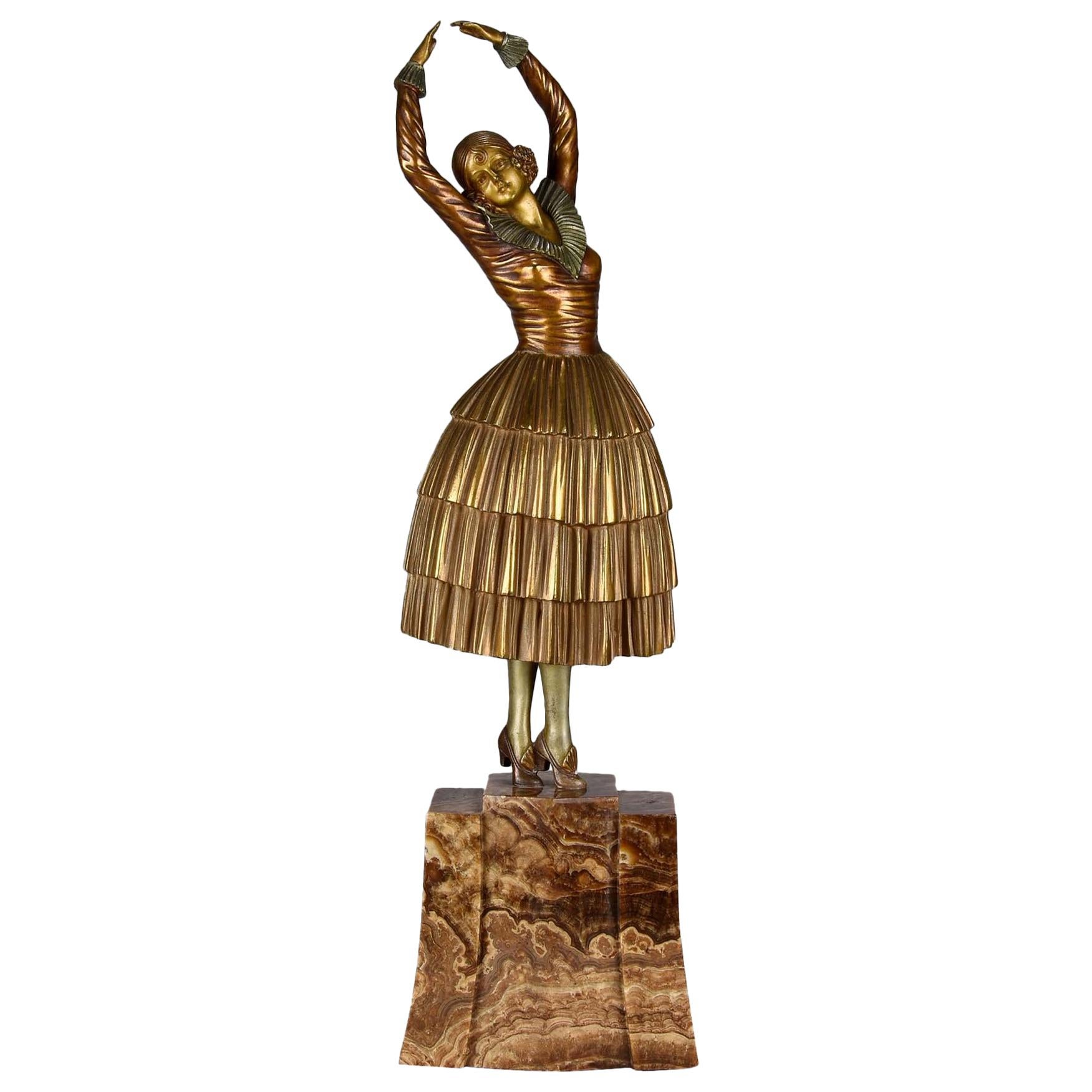 Art Deco Cold Painted Bronze Ballet Russe Figure "Cleo" by Demetre Chiparus