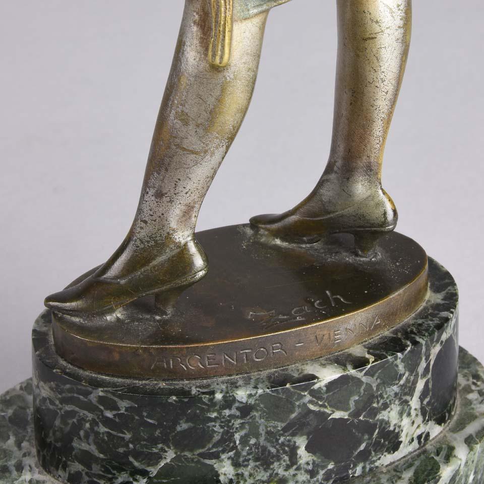 Art Deco Cold Painted Bronze Entitled 'Lady of the Night' by Bruno Zach 3