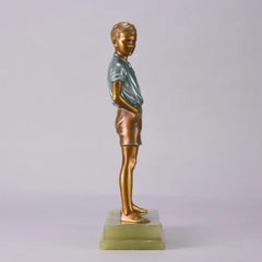 Art Deco Cold Painted Bronze Figure 'Sonny Boy' by Ferdinand Preiss