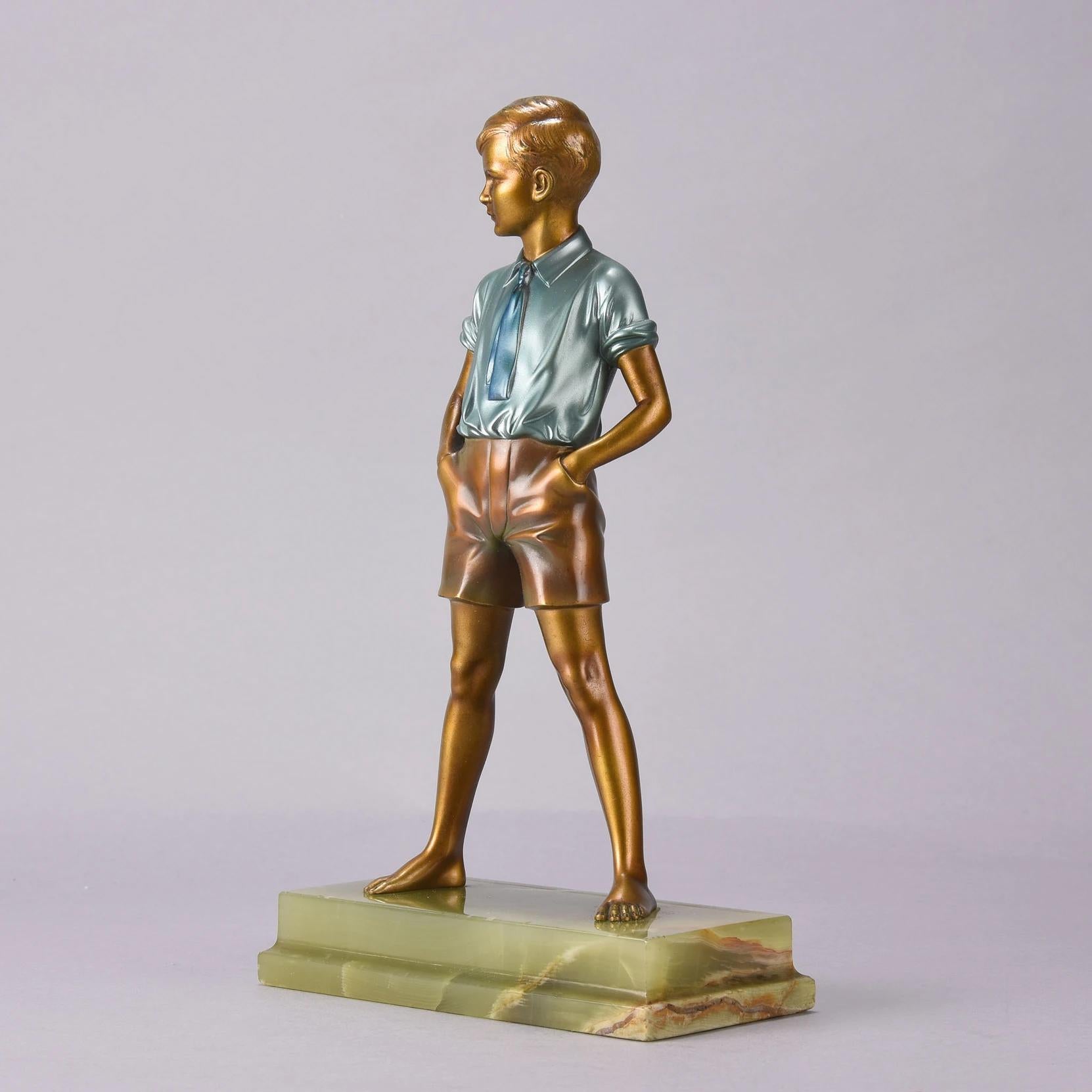 20th Century Art Deco Cold Painted Bronze Figure 'Sonny Boy' by Ferdinand Preiss