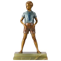 Art Deco Cold Painted Bronze Figure 'Sonny Boy' by Ferdinand Preiss