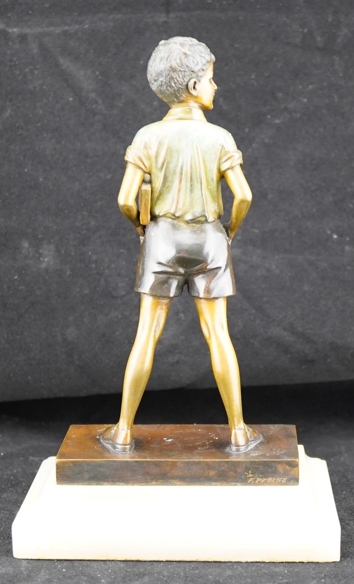 Art-Déco-Paar Kaltbemaltes Bronze-Paar „Creolenmädchen und Sonny Boy“ von Ferdinand Preiss im Angebot 3