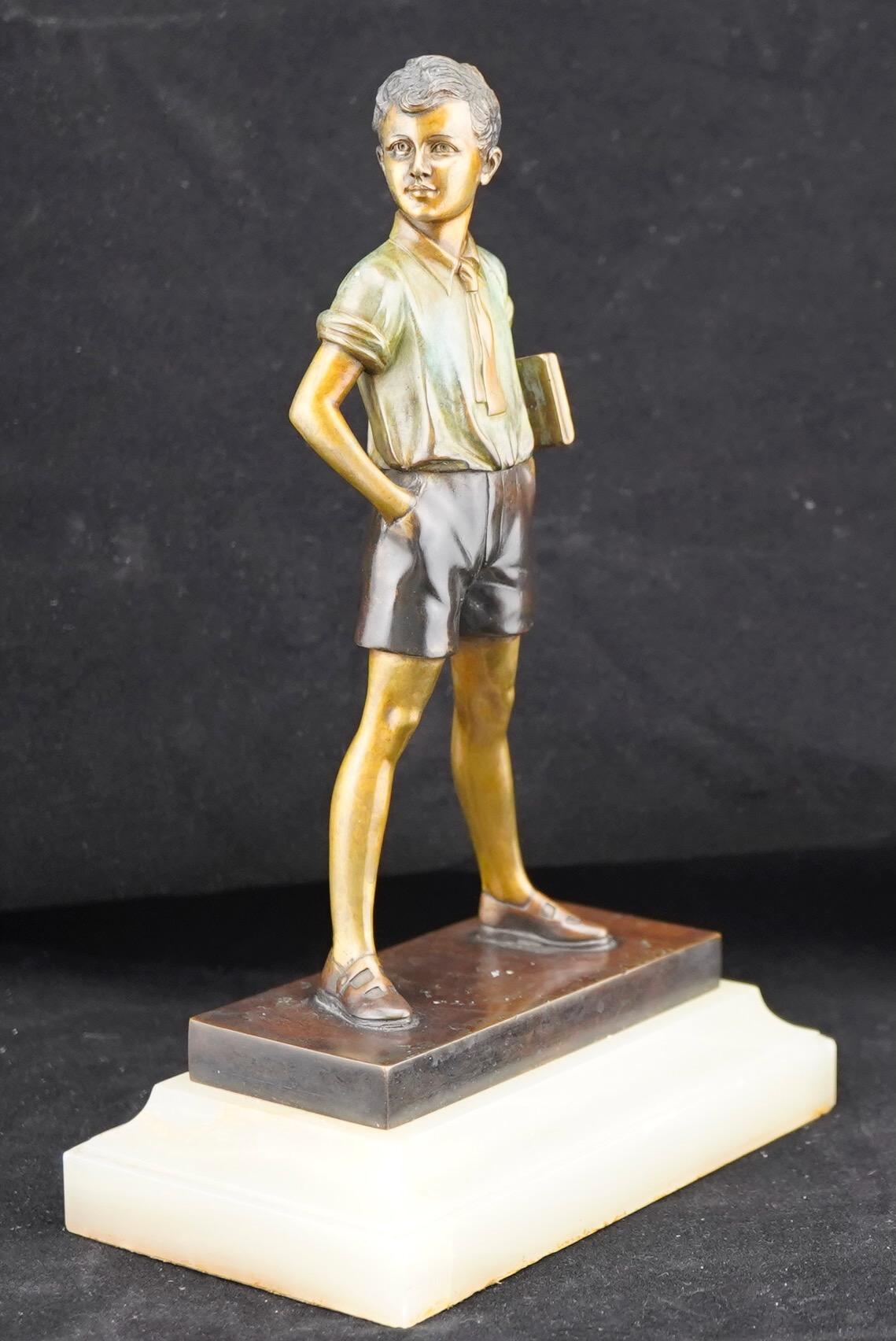 Art-Déco-Paar Kaltbemaltes Bronze-Paar „Creolenmädchen und Sonny Boy“ von Ferdinand Preiss im Angebot 4