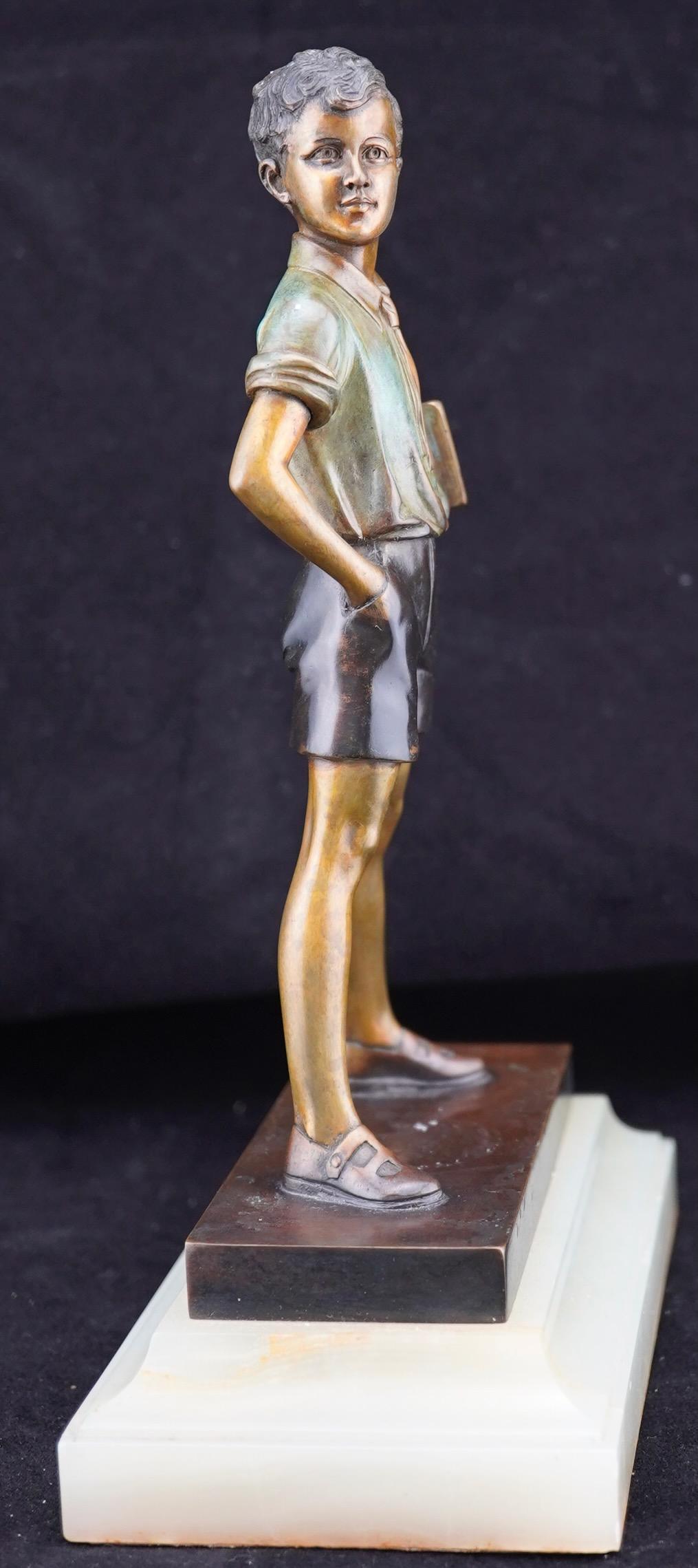 Art-Déco-Paar Kaltbemaltes Bronze-Paar „Creolenmädchen und Sonny Boy“ von Ferdinand Preiss im Angebot 5