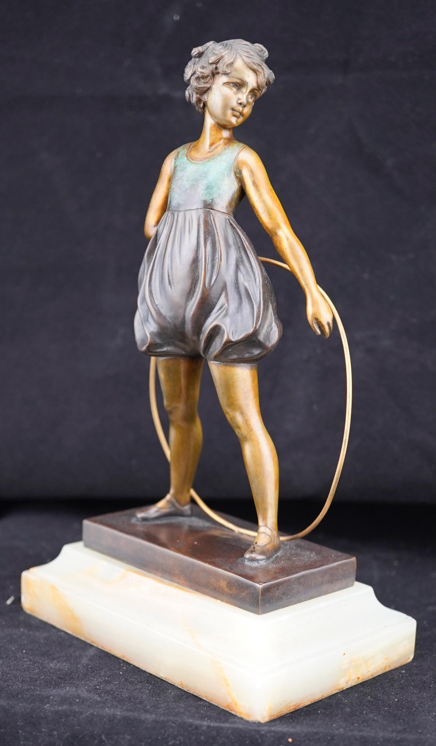 Art-Déco-Paar Kaltbemaltes Bronze-Paar „Creolenmädchen und Sonny Boy“ von Ferdinand Preiss (Deutsch) im Angebot