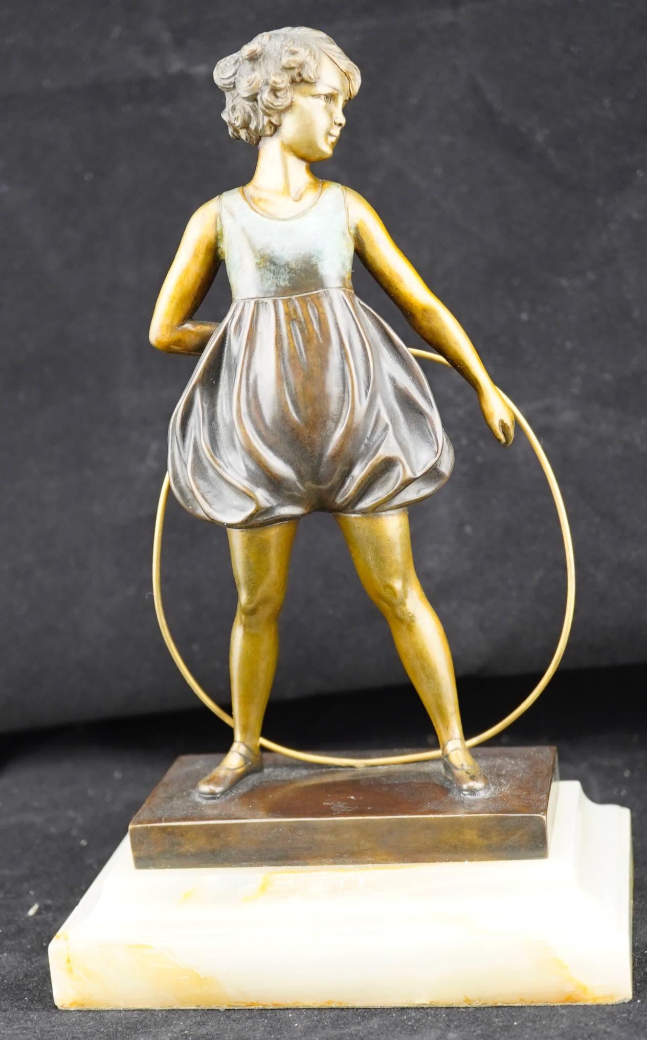 Art-Déco-Paar Kaltbemaltes Bronze-Paar „Creolenmädchen und Sonny Boy“ von Ferdinand Preiss (Gegossen) im Angebot