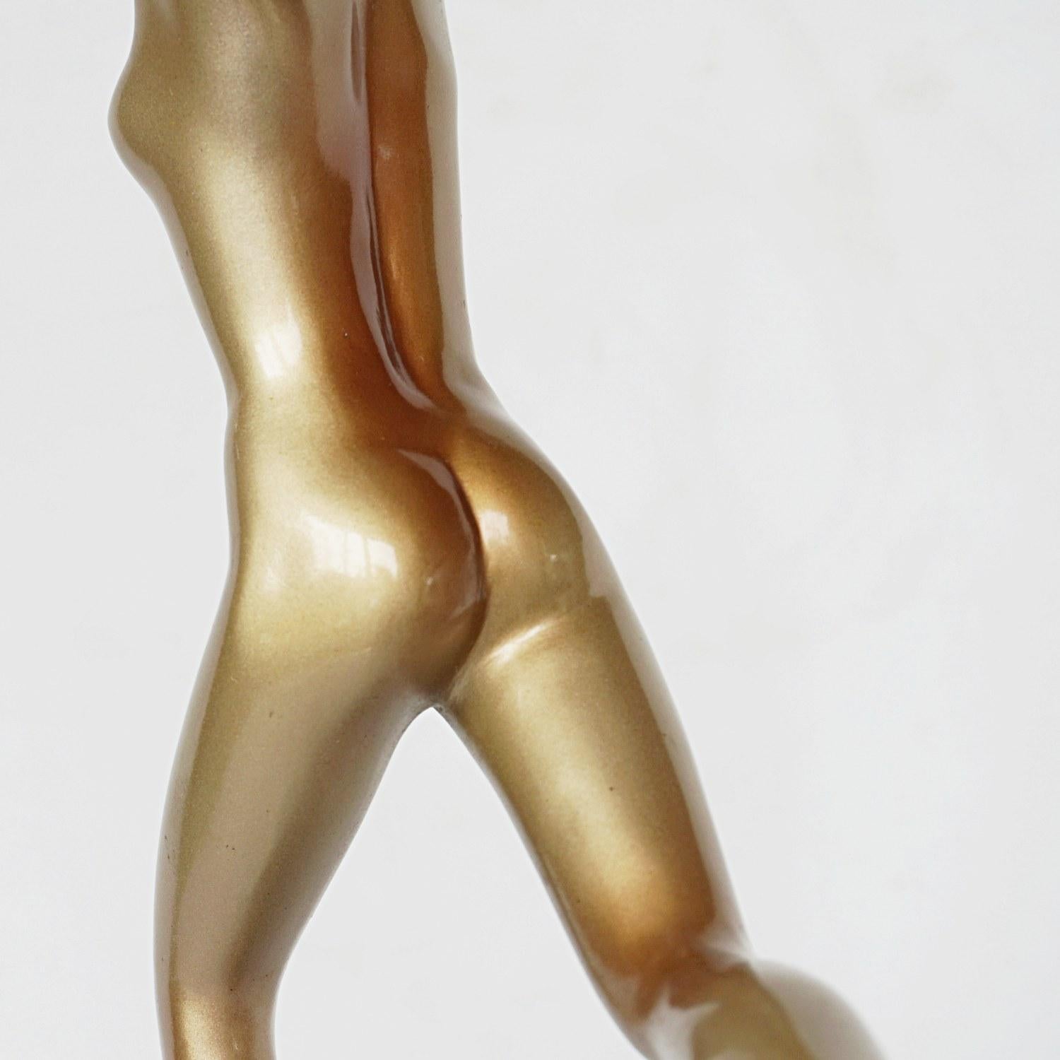 Art Deco Cold Painted Bronze Sculpture of a Dancing Female by Josef Lorenzl 6