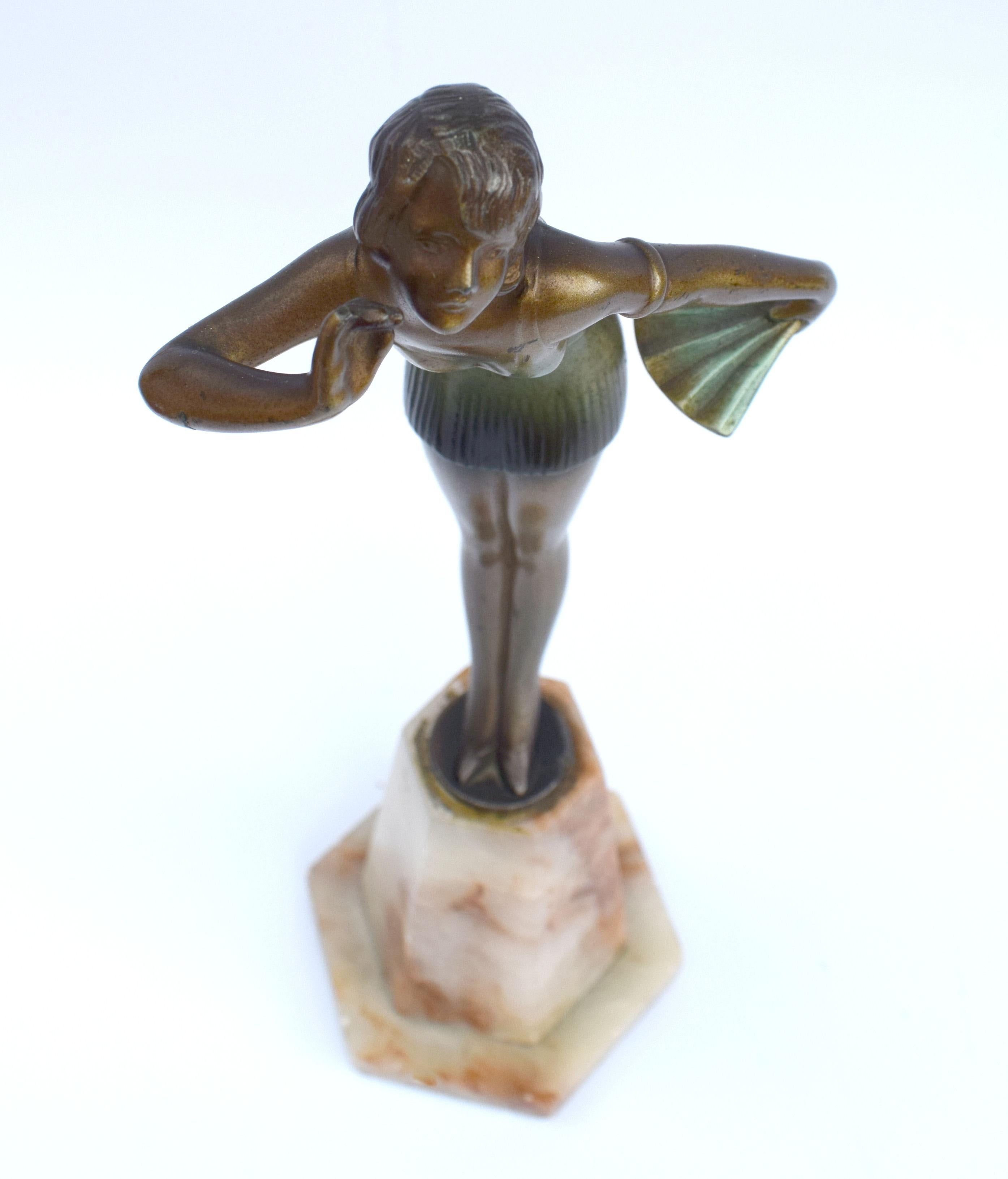 French Art Deco Cold Painted Spelter Figure, circa 1930