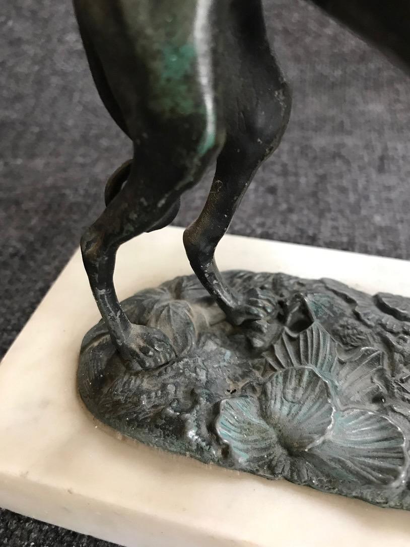 Art Deco Cold Painted Spelter Figure of a Greyhound For Sale 5