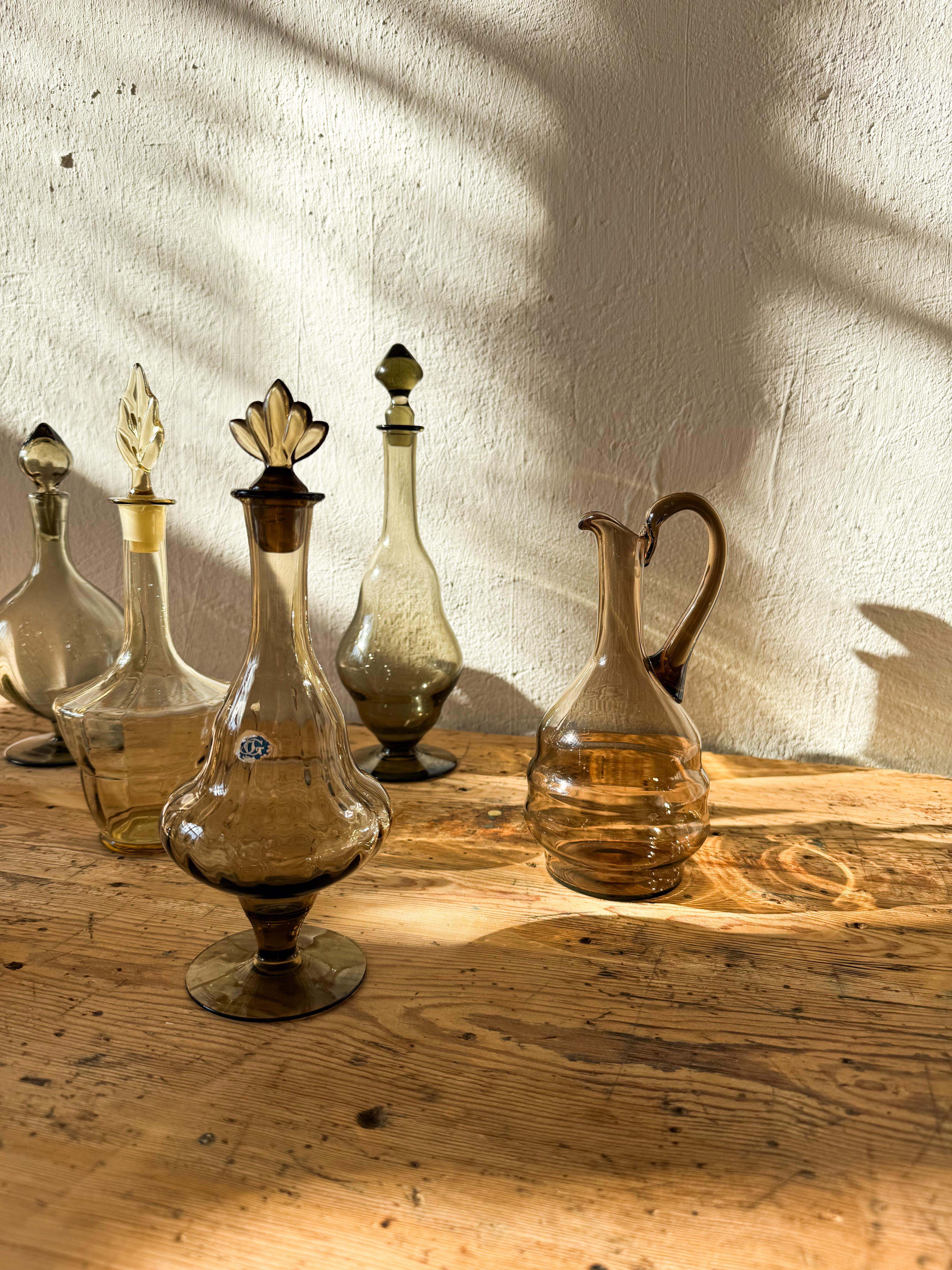 Colección Art Decó de 10 Decantadores Escultura Suecia Años 20 en venta 2