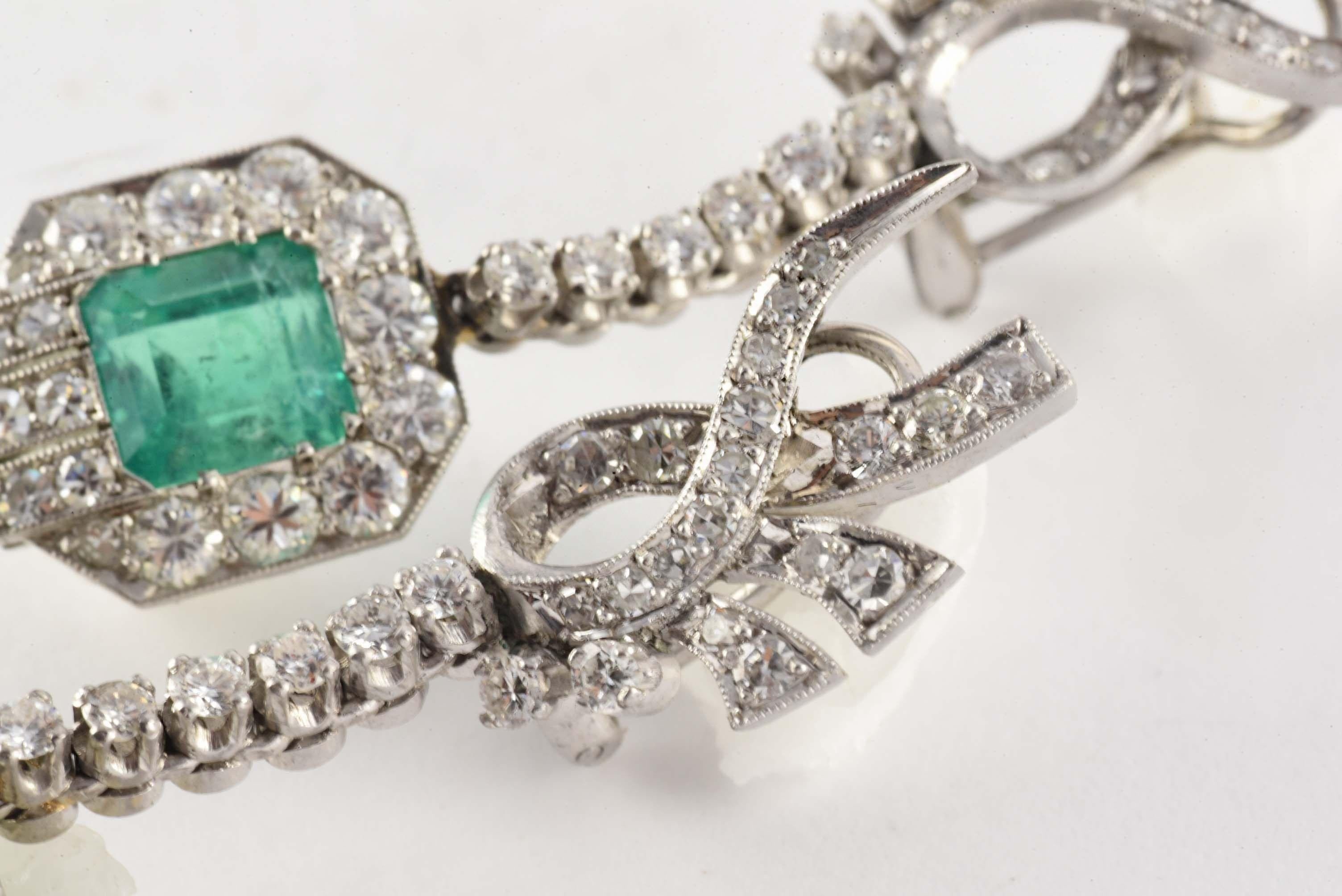 art deco emerald earrings