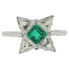 Art Deco Colombian Emerald and Diamond Ring Art Deco Colombian Emerald and Diamond Ring