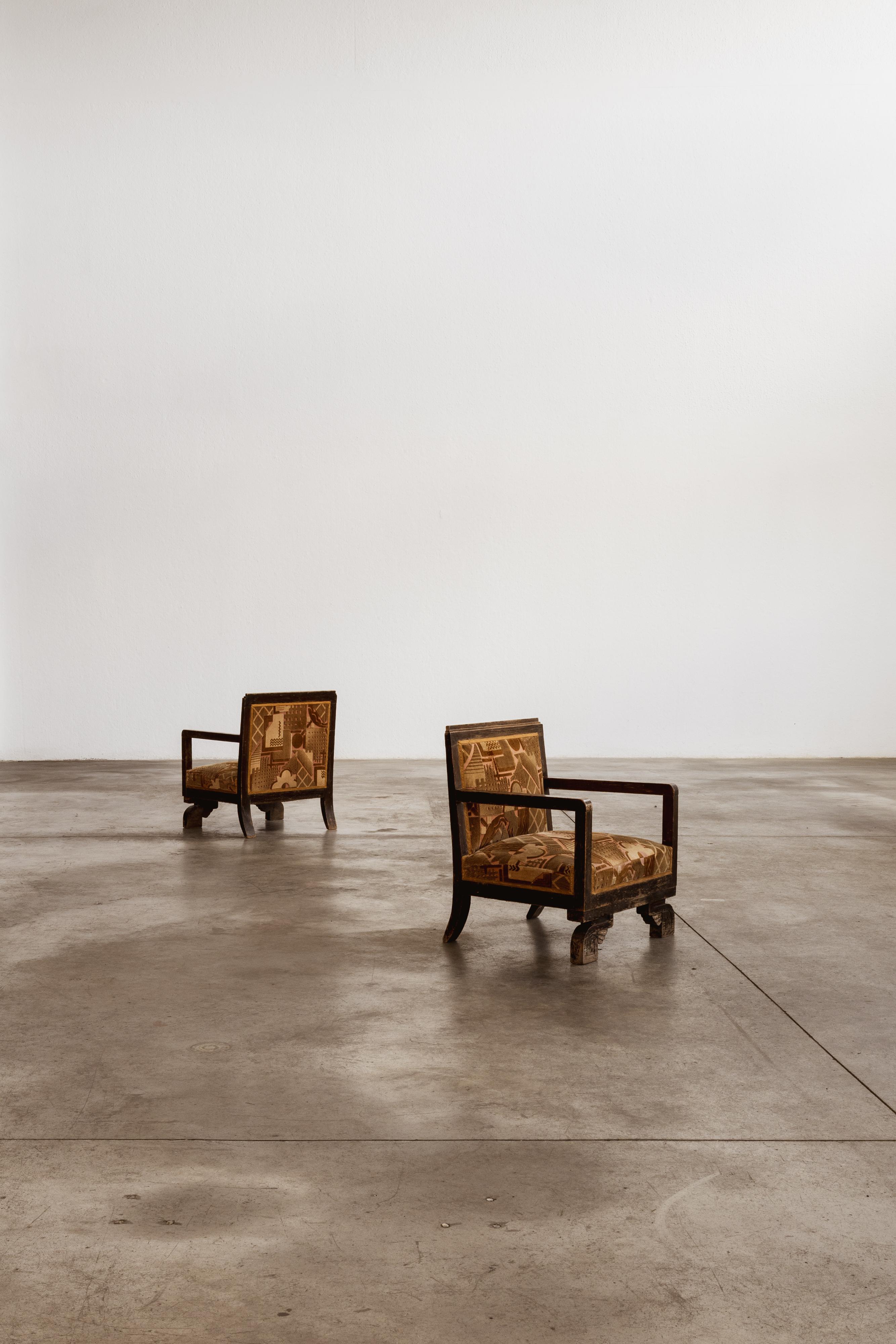 Sillones Art Decó Colonial, años 30, lote de 2 en venta 4