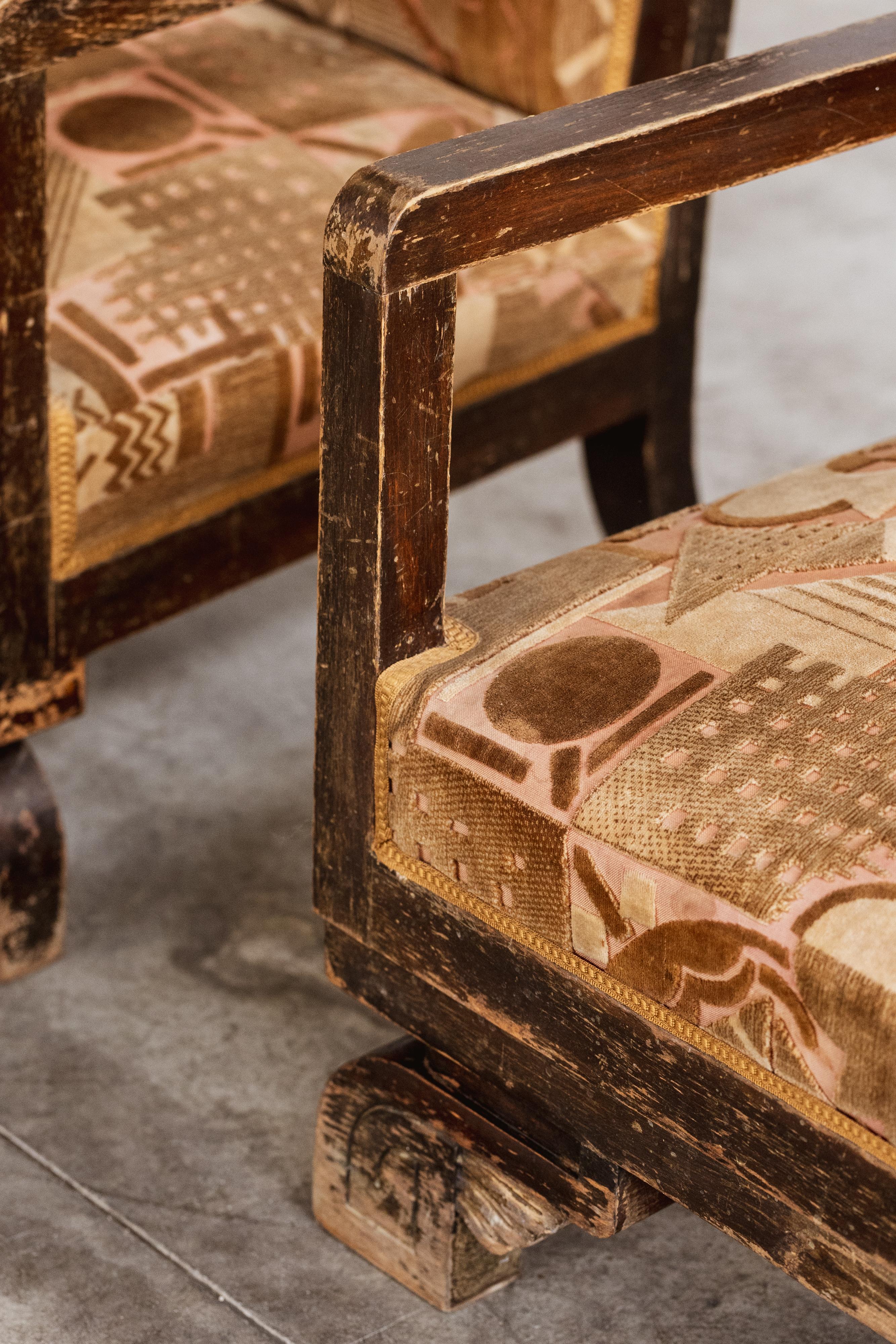 Sillones Art Decó Colonial, años 30, lote de 2 Italiano en venta