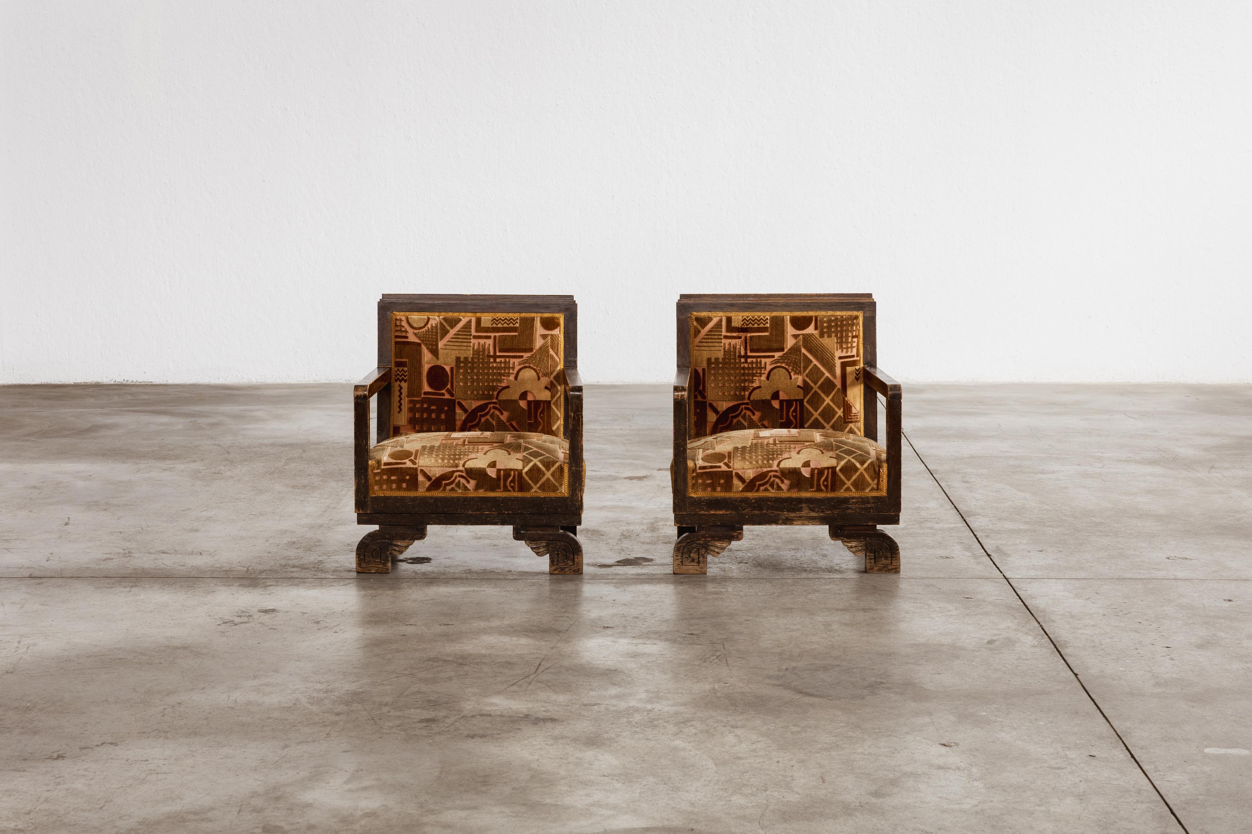 Sillones Art Decó Colonial, años 30, lote de 2 en Bueno estado para la venta en Lonigo, Veneto