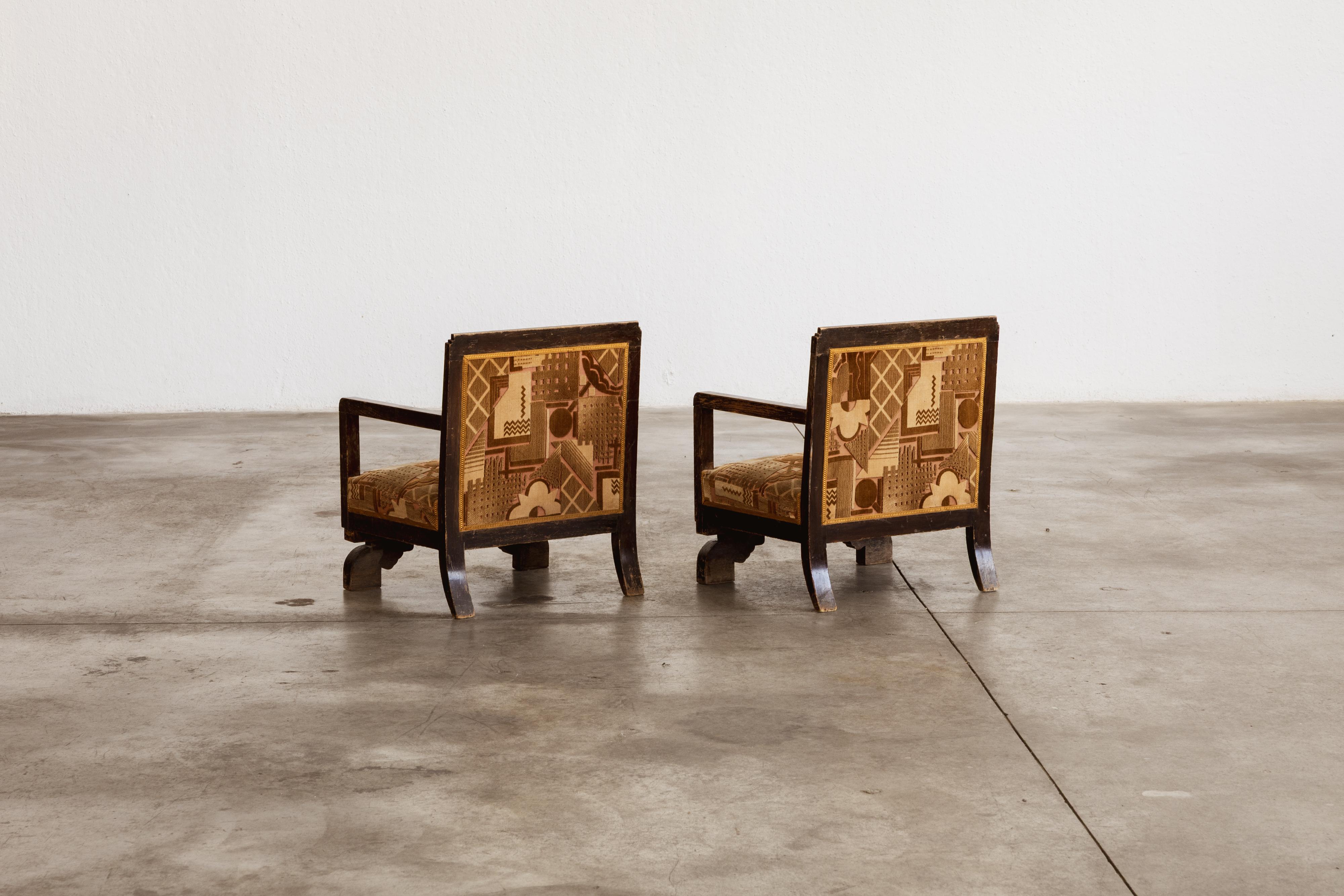 Sillones Art Decó Colonial, años 30, lote de 2 Madera en venta