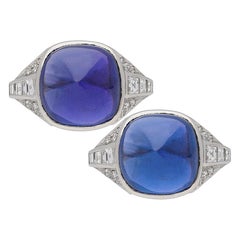 Vintage Art Deco Color Change Sapphire Cabochon Ring, circa 1930