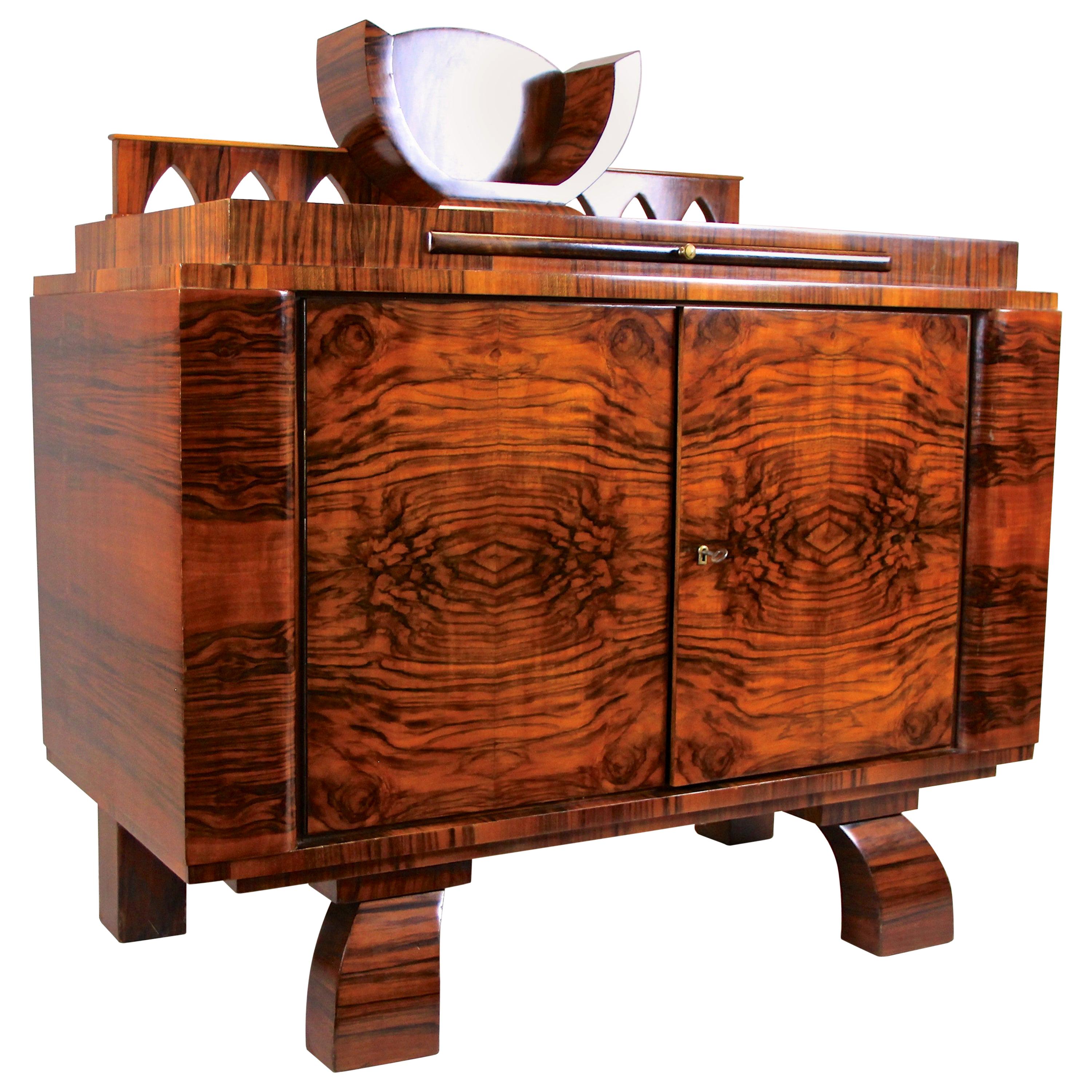 Art Deco Commode Sideboard Nut Wood, Austria, circa 1925